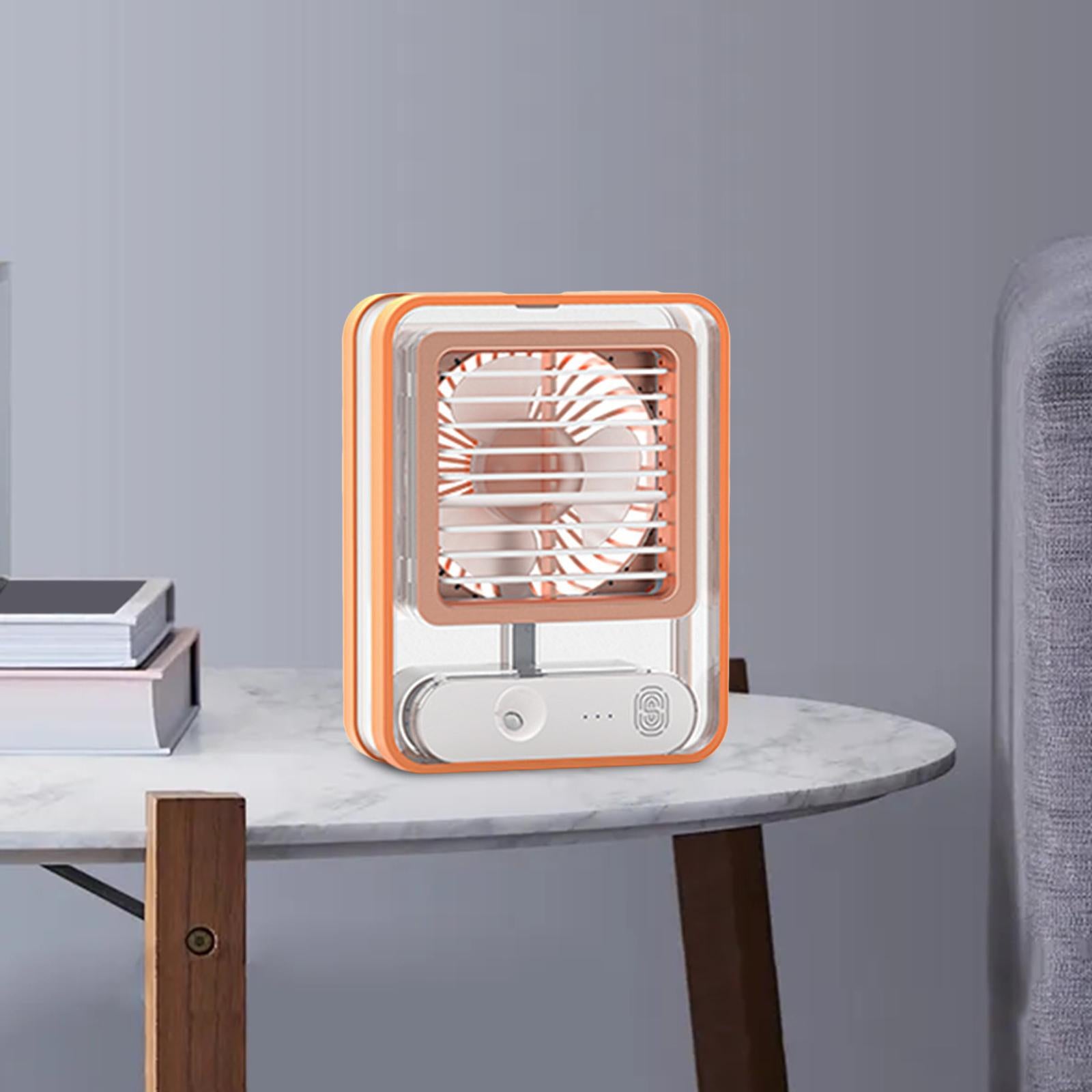 3 Speed Air Conditioner Fan W/ Night Light USB Rechargeable for Yellow Model Small Air Conditioner Desk Fan with Night Light