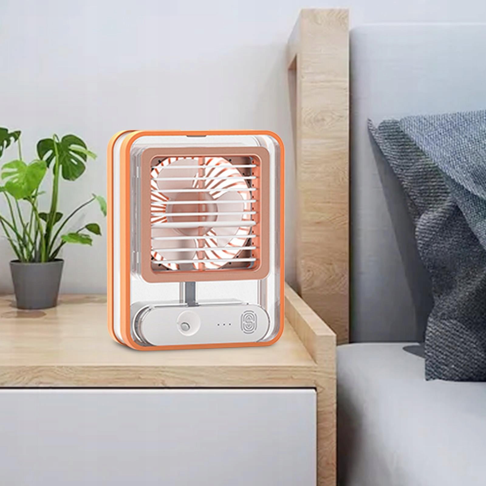 3 Speed Air Conditioner Fan W/ Night Light USB Rechargeable for Yellow Power 1 W