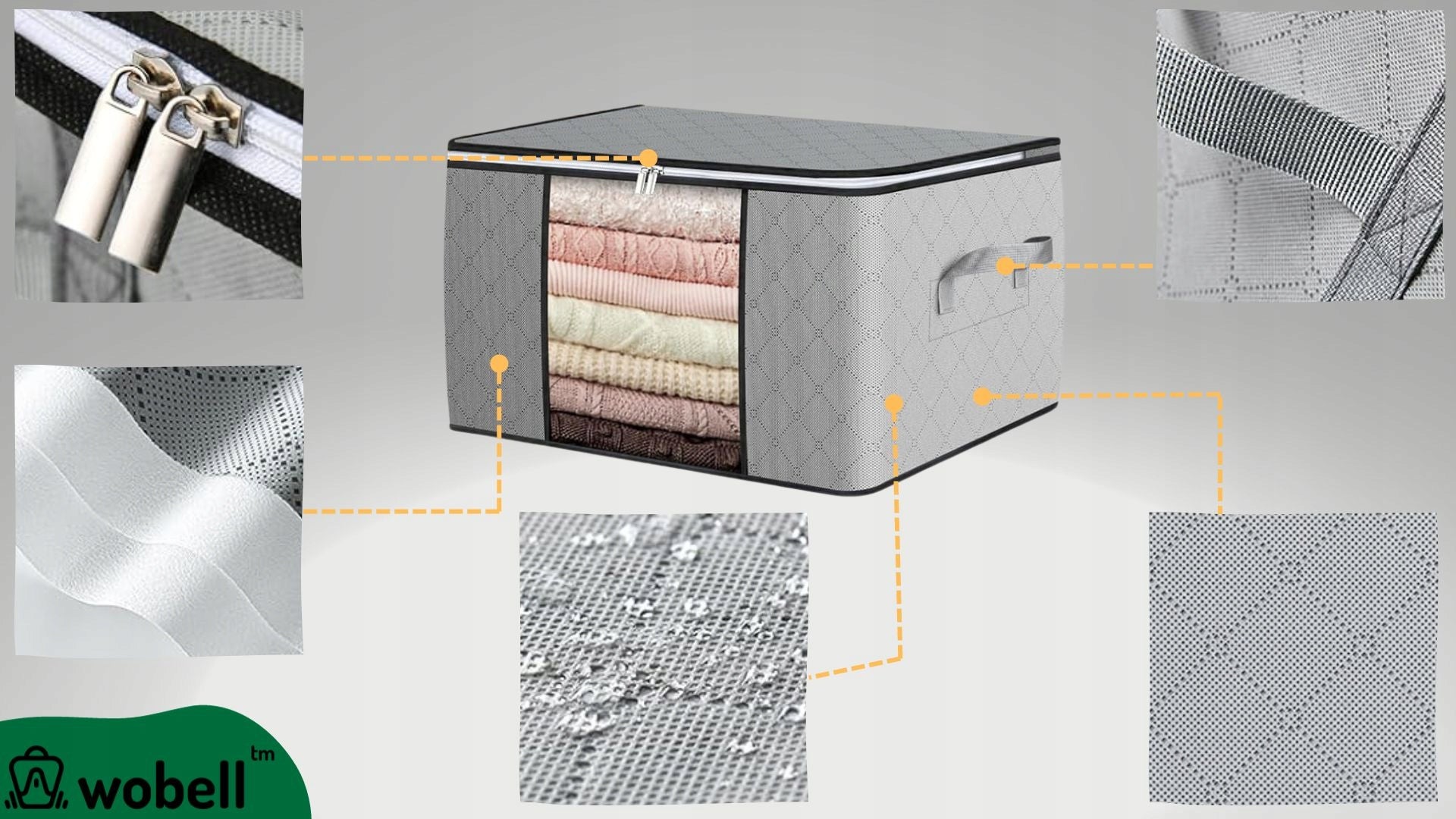 3 Wardrobe Organizers Water Resistant Clear Panel for Clothes Quilt Blanket Product width 40 cm