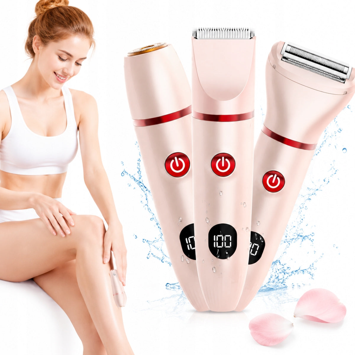 3-in-1 Electric Lady Shaver for Wet & Dry Use - Body & Bikini Epilator