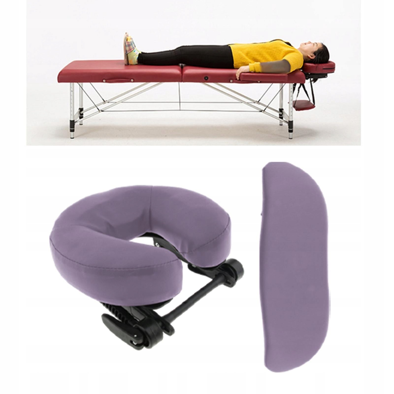 3 in 1 Massage Table Face Cradle Cushion Adjustable Hanging Arm Rest Violet Kind stationary table