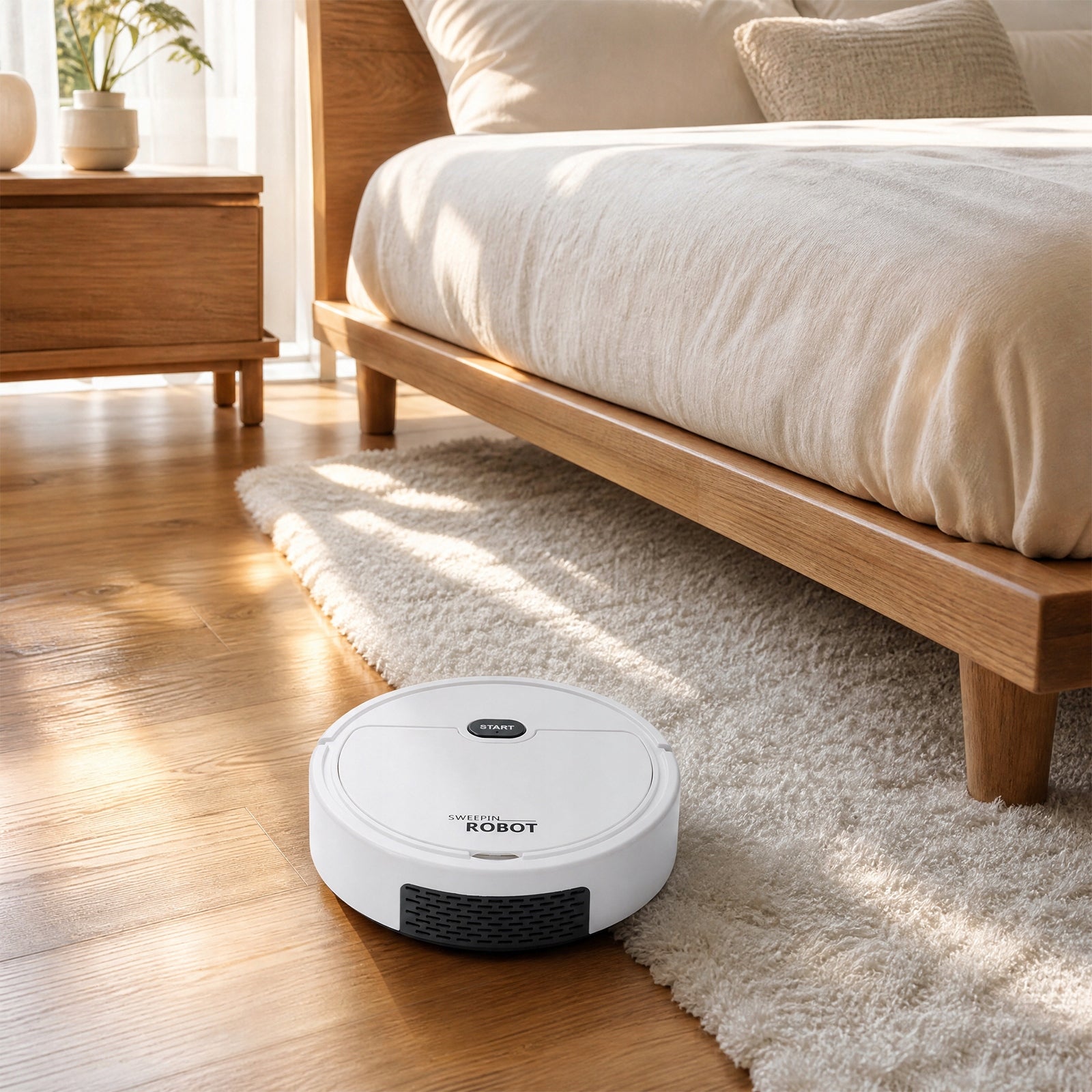 3-in-1 Robot Vacuum & Mop, 30-min Runtime,for Hard Floors, Carpets,Pet Hair Packaging status original