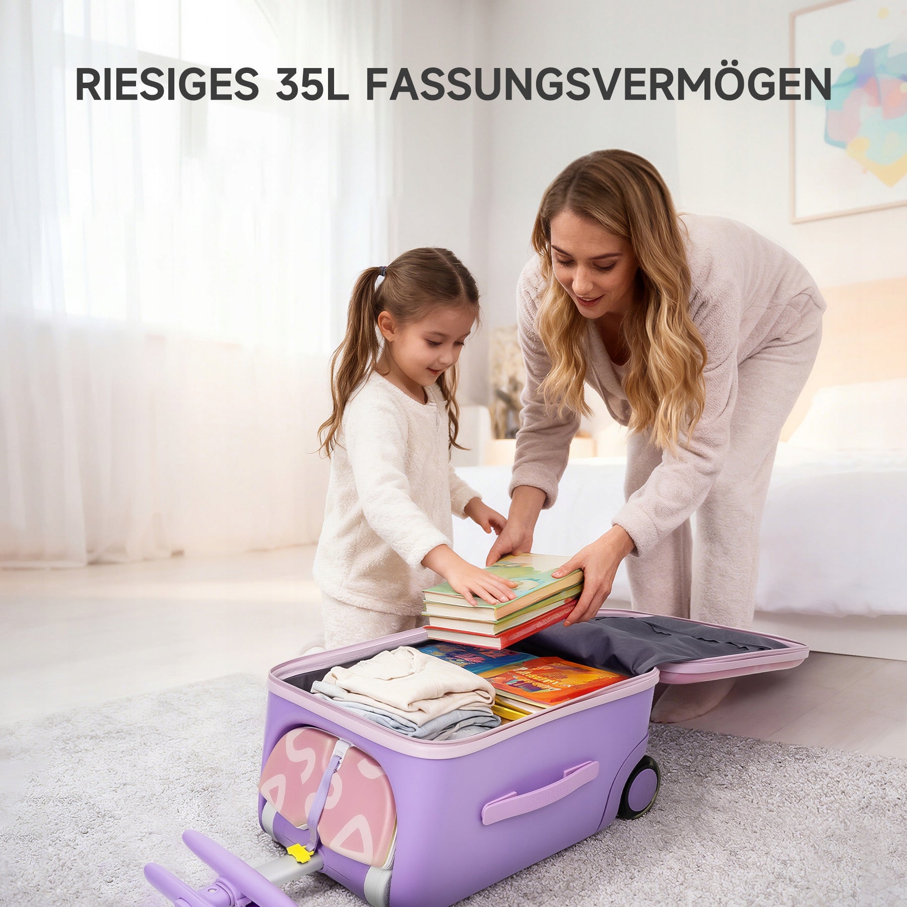 3-in-1 children's suitcase, 32 liters, telescopic handle, foldable and detachable. Model 8001819925456