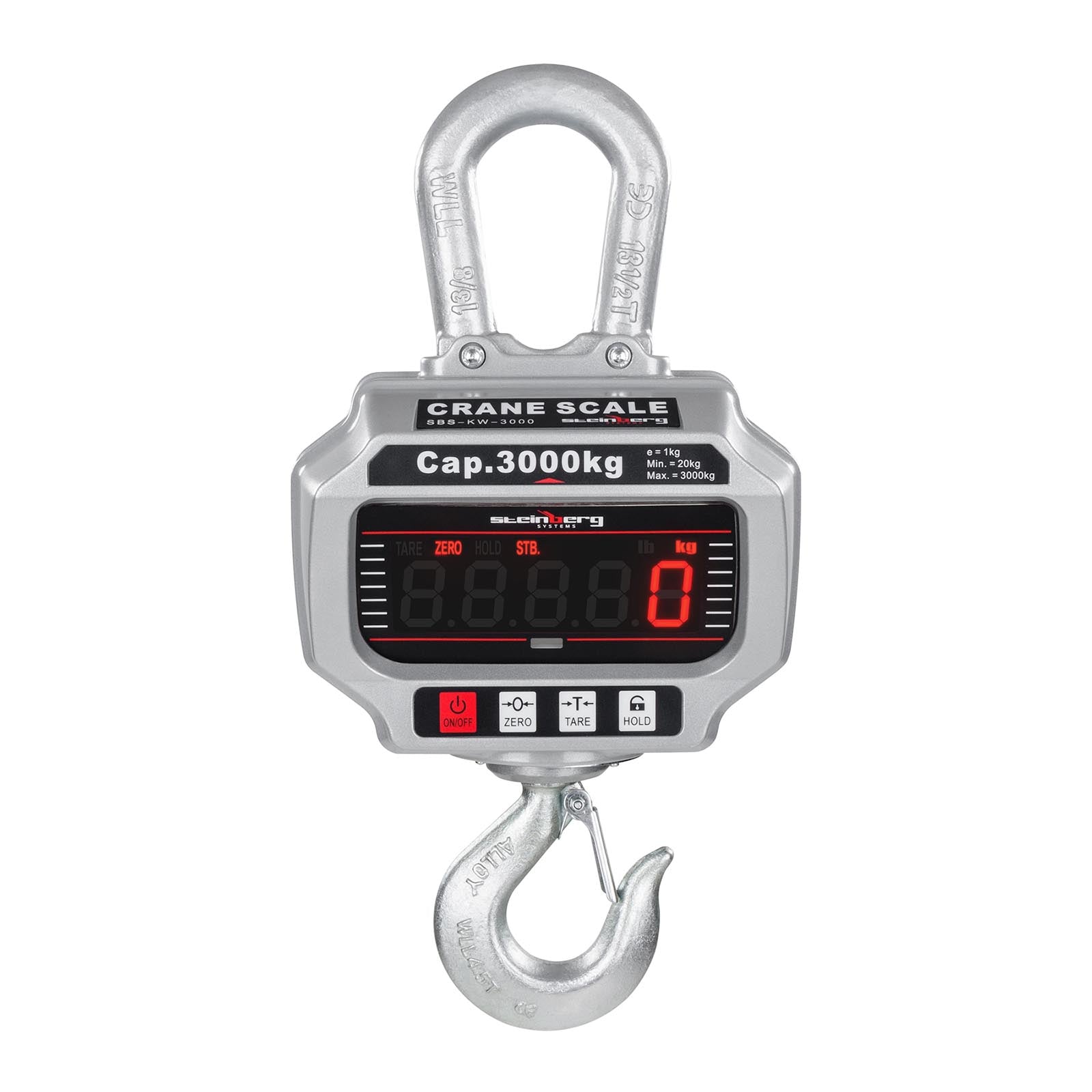 3 t remote controlled industrial LED hook scale with remote control. Manufacturer code 4905834421686