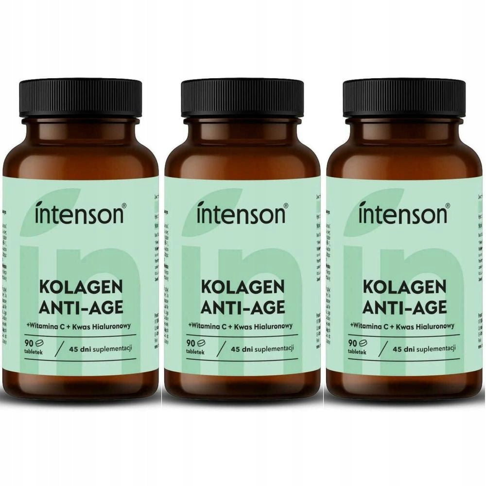 3 x Collagen Anti-Age with Vitamin C and Hyaluronic Acid 90 Tablets - Inten
