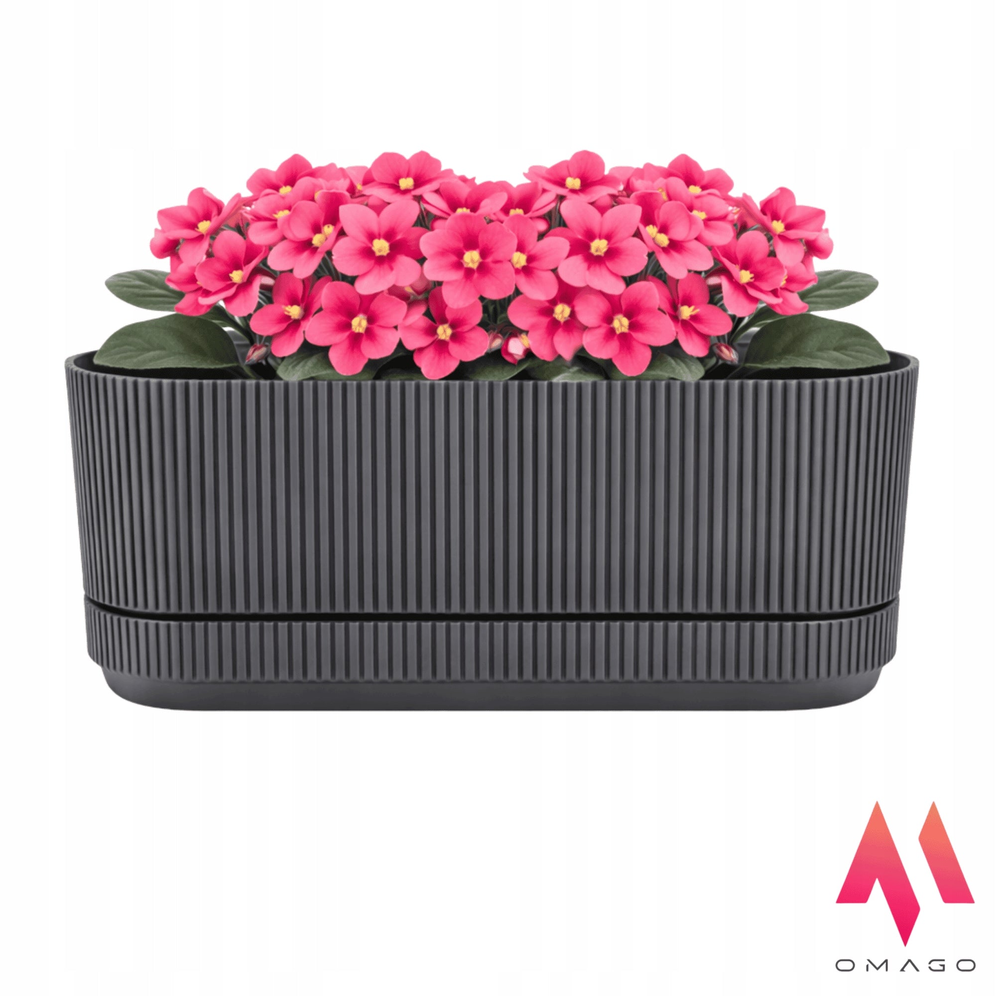 3 x FLOWER POT WITH BALCONY STAND FOR BALCONY WINDOW SILL ANTHRACITE Brand OMAGO