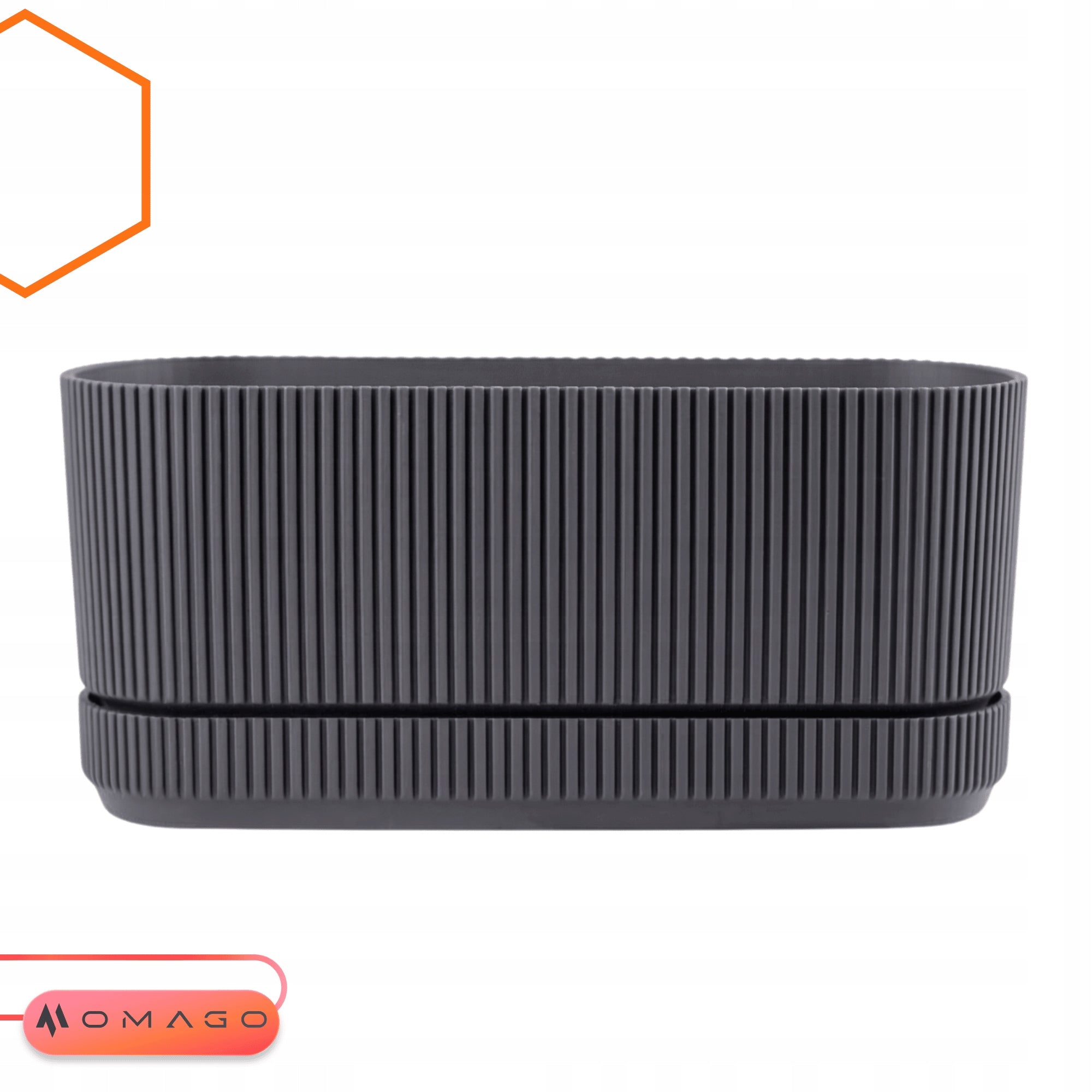 3 x FLOWER POT WITH BALCONY STAND FOR BALCONY WINDOW SILL ANTHRACITE Material synthetic material