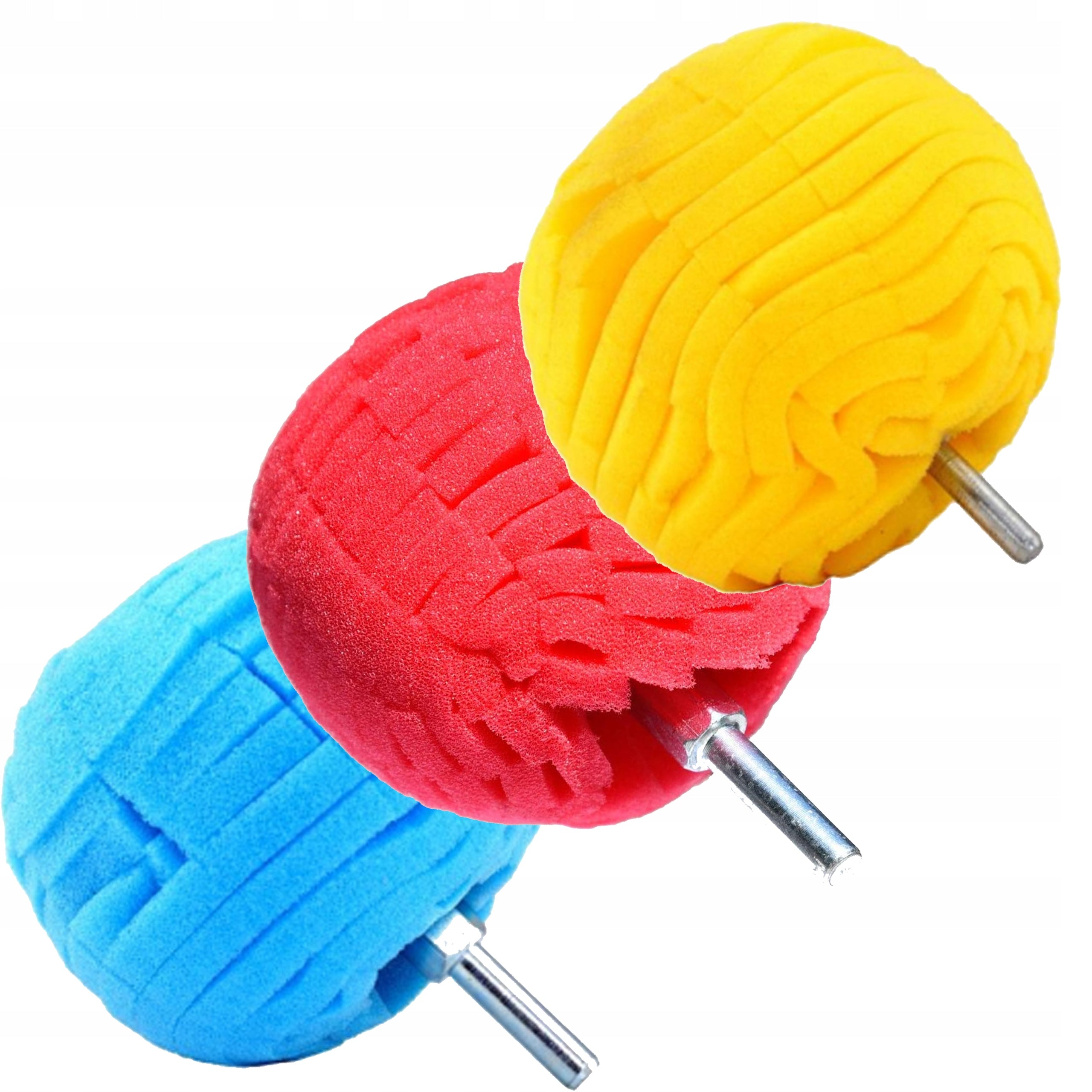 3 x SPONGE POLISHING BALL ROUND POLISHER FOR PAINT RIMS 3 HARDNESS