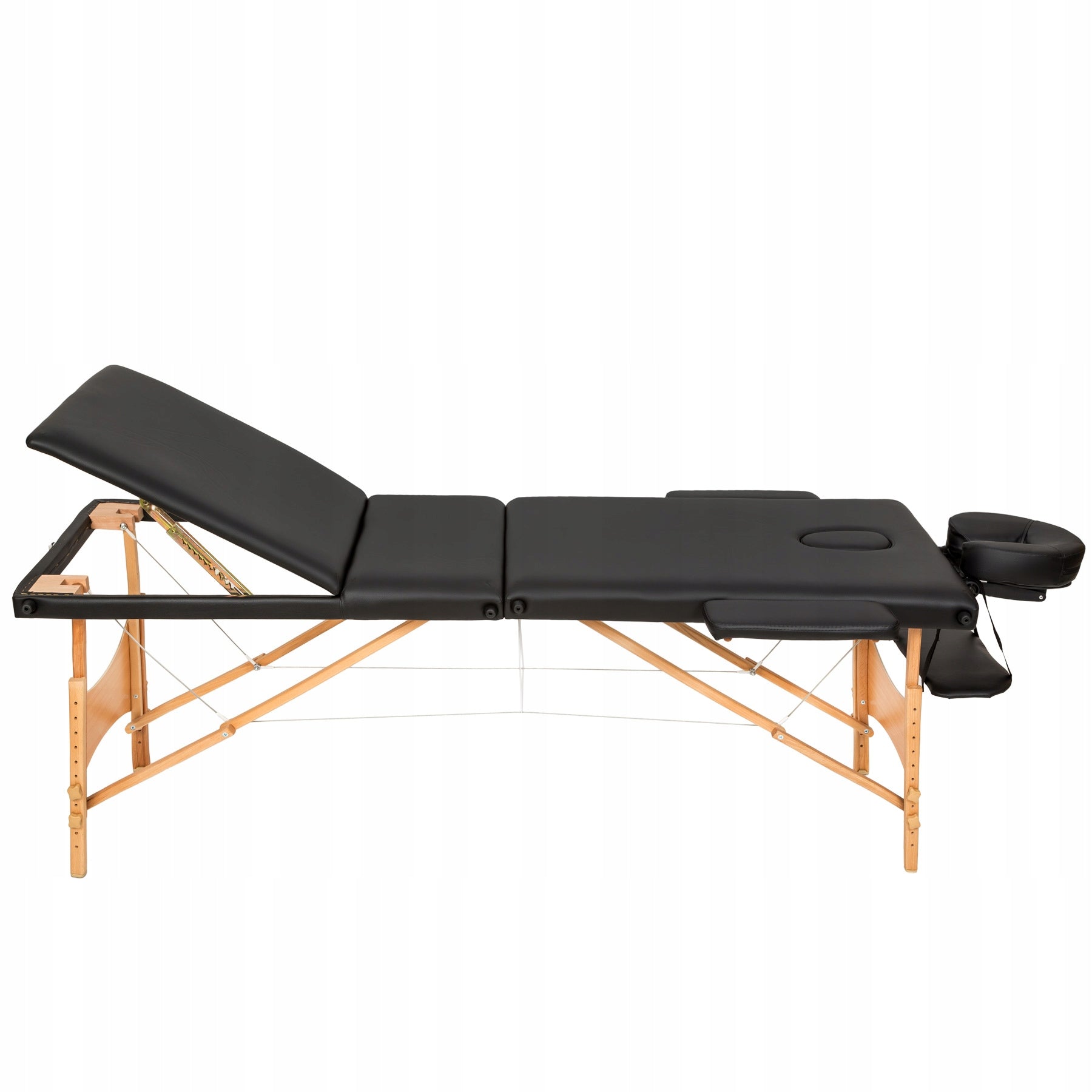 3-zone Daniel massage table with upholstery and wooden frame Color black