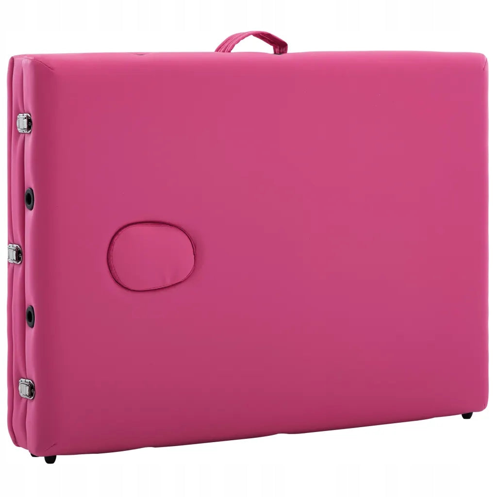 3-zone massage table, pink, aluminium, foldable, 191x70cm Tabletop width 90 cm