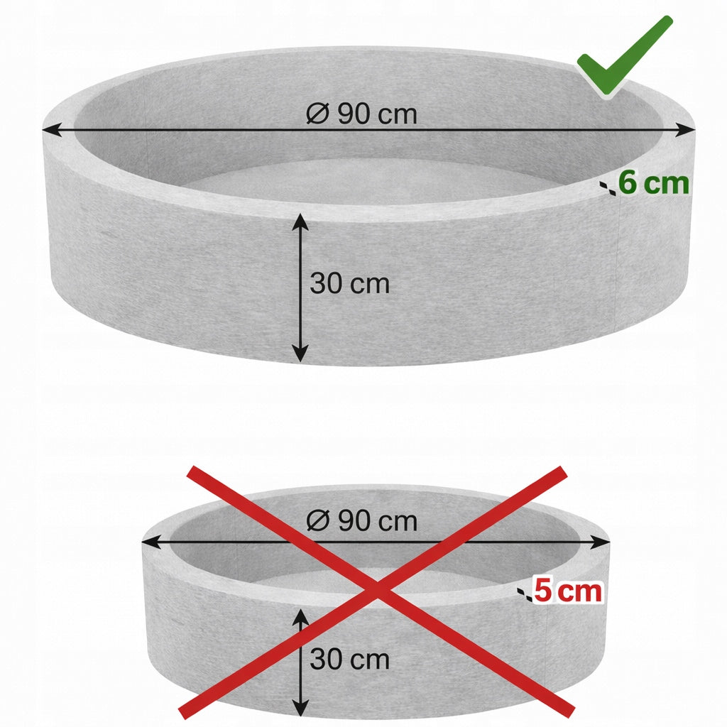 300 balls + Dry pool 90x30 grey with balls polish product Product width 90 cm