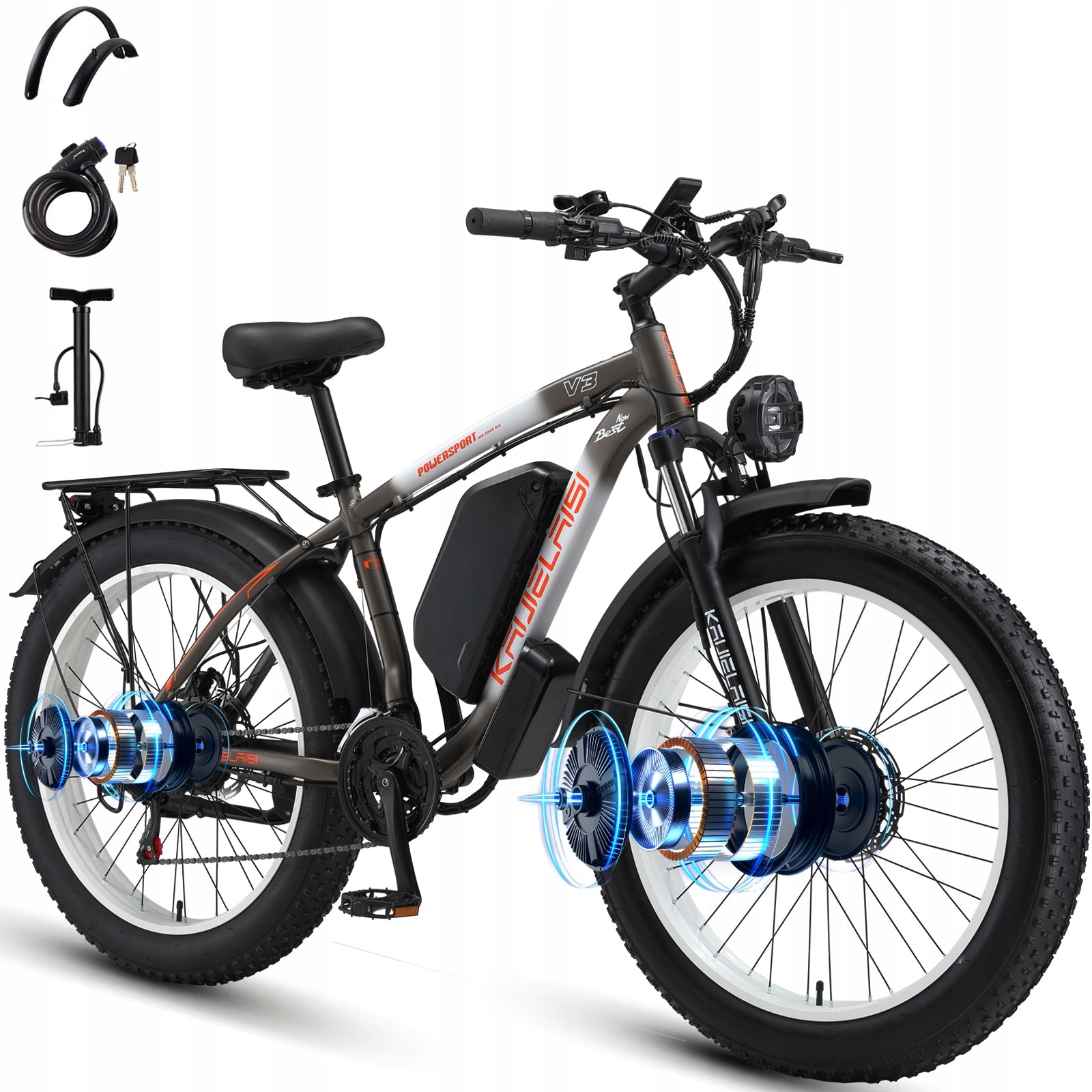 3000W 26''Electric Vehicles KAIJIELAISI V3 48V23AH 55km/h100km 21speed