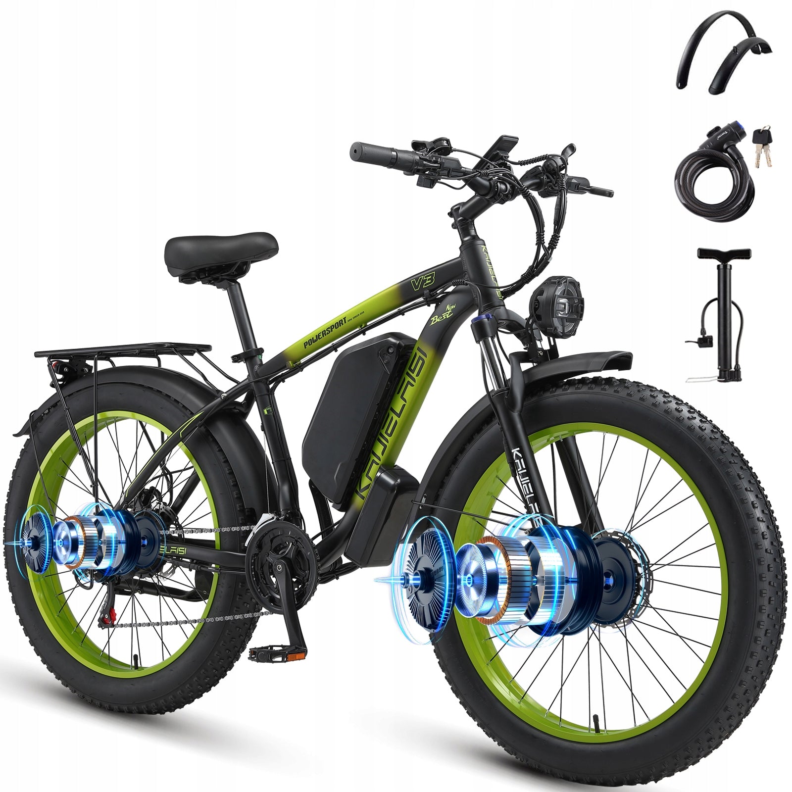 3000W Electric Vehicles KAIJIELAISI V3 48V23AH 55km/h100km 21speed 26''