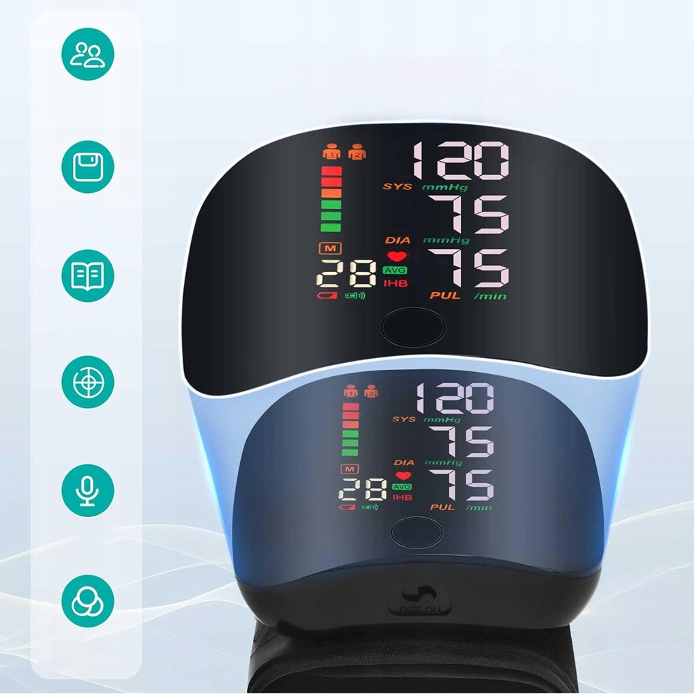 300mAh Automatic Wrist Blood Pressure Monitor With LED Voice Message Medical device no