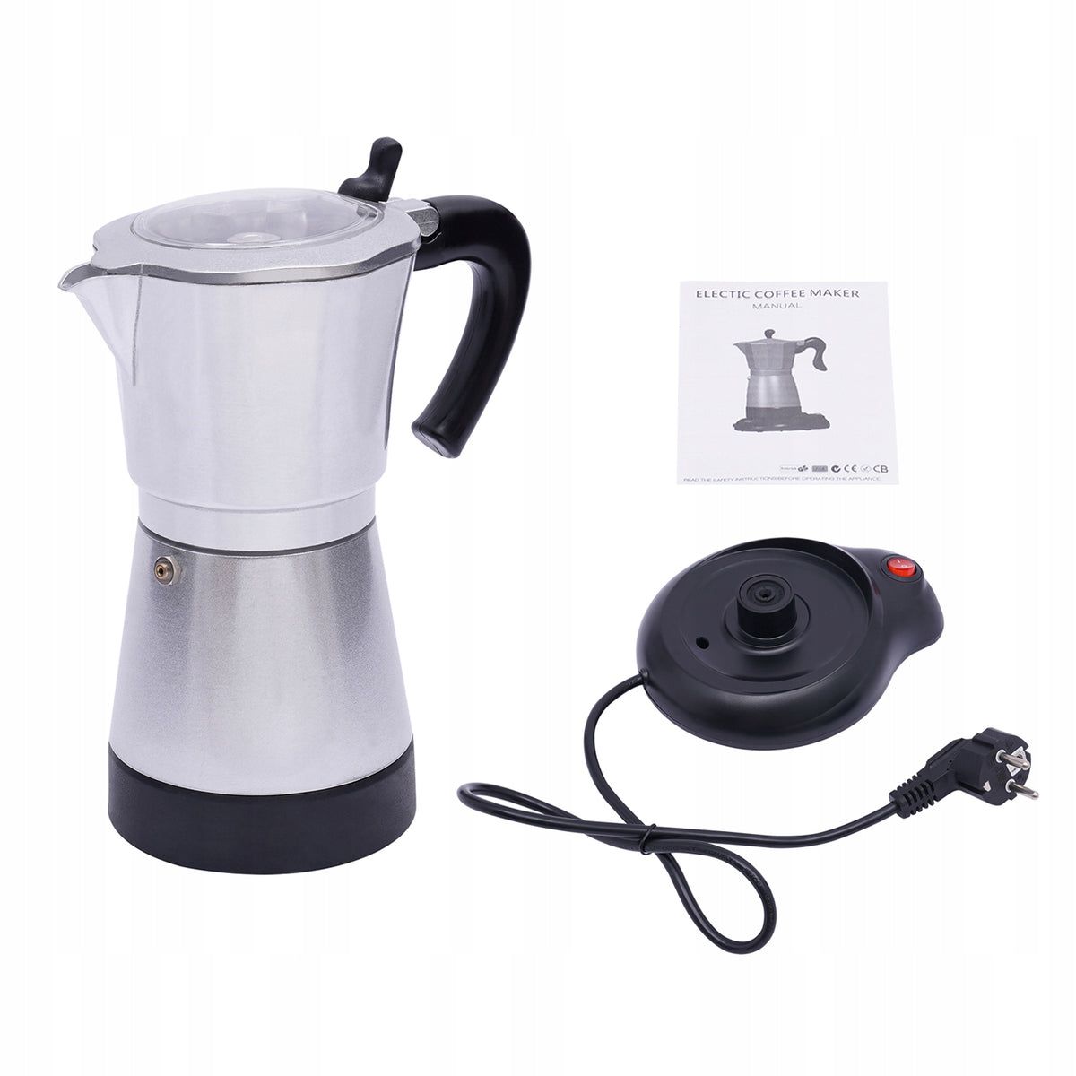 300ml Silver Coffee Maker, 480W Espresso Maker with Base, 220V Manufacturer code CM123