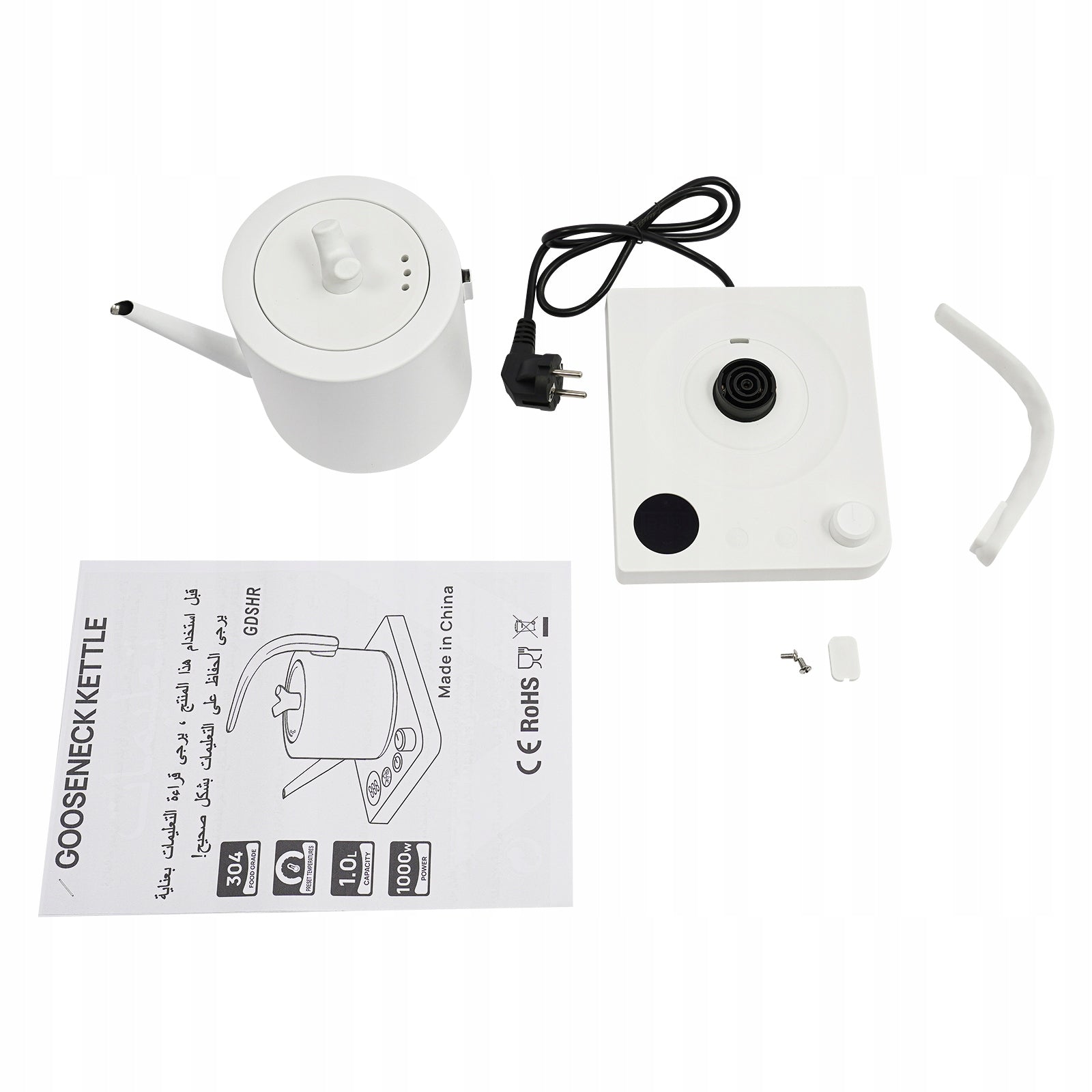 304 STAINLESS STEEL ELECTRIC KETTLE, TEMPERATURE CONTROL Model EK