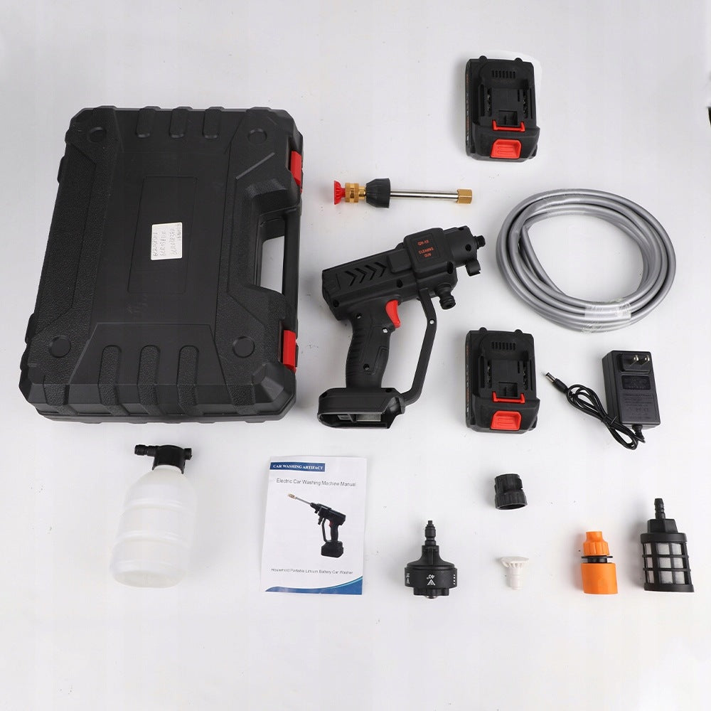 30BAR CORDLESS PRESSURE WASHER 2XAKU 24V 3AH 6IN1 NOZZLE WITH CHARGER Packaging status original