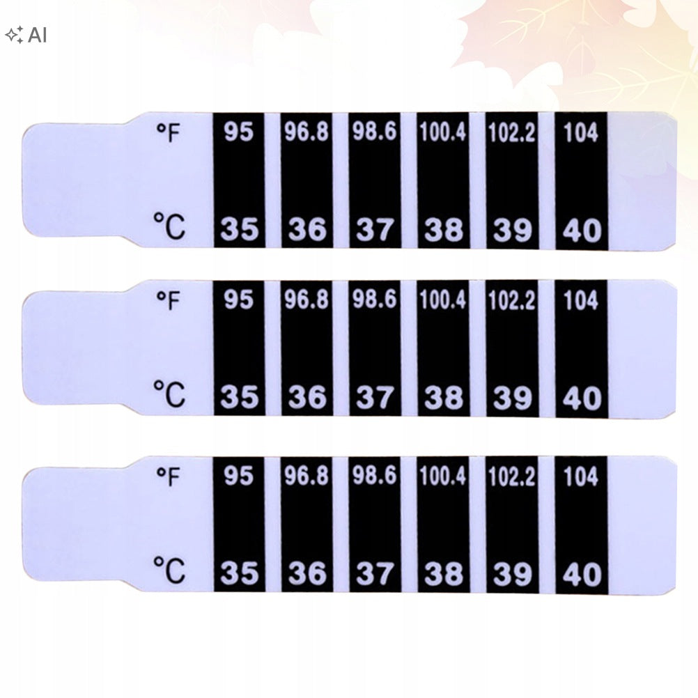 30PCS BLACK FOREHEAD THERMOMETER STRIPS SAFE COLOR CHANGING BODY STICKERS Manufacturer of a medical device NA