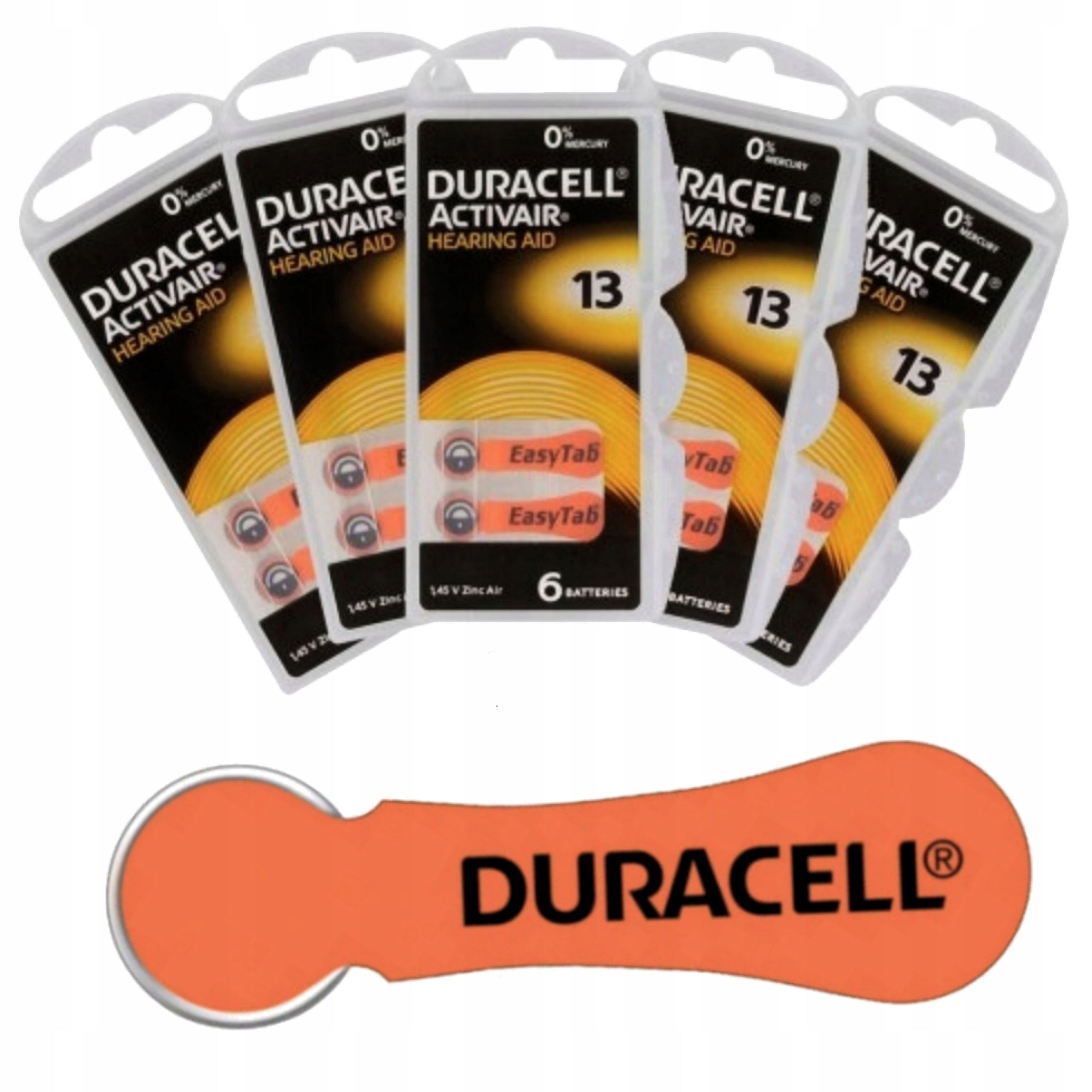 30x Batteries for hearing aid DURACELL 13 PR48