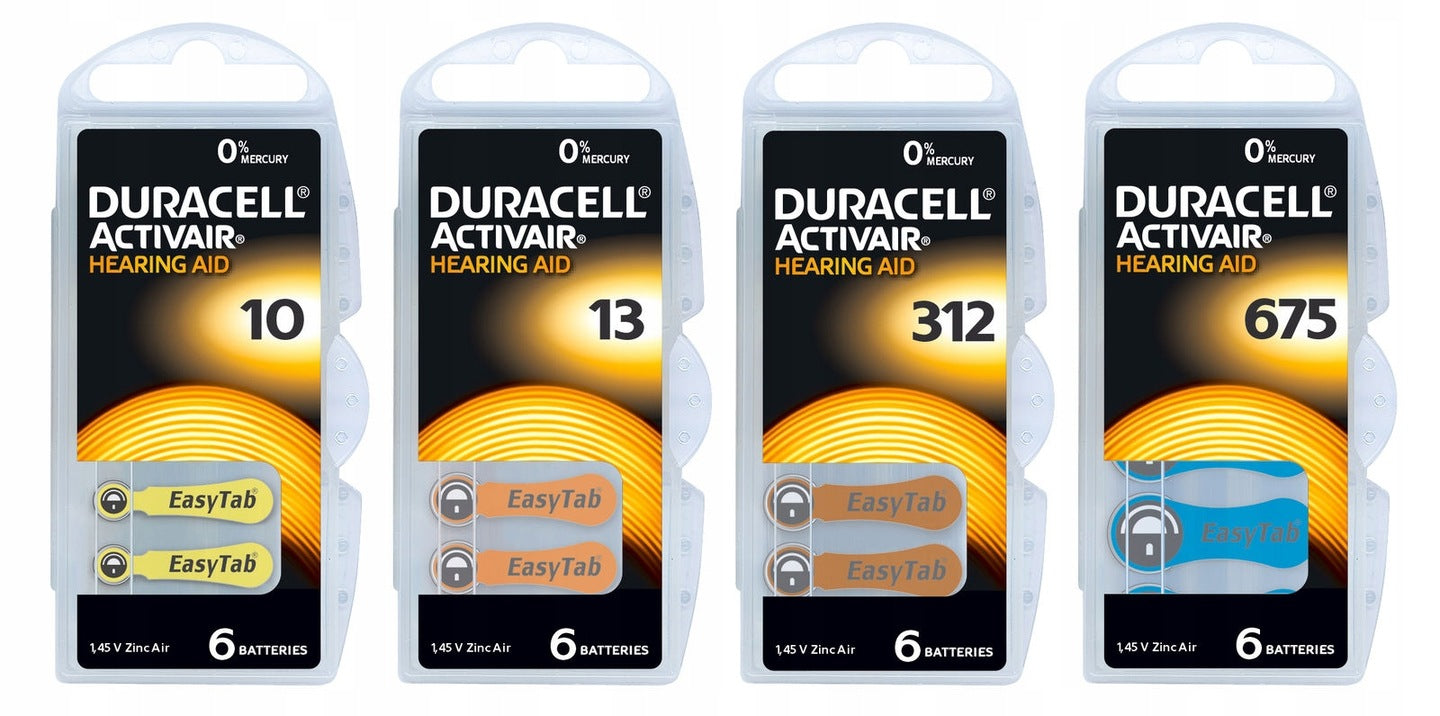 30x Battery for hearing aids DURACELL 675 Packaging status original