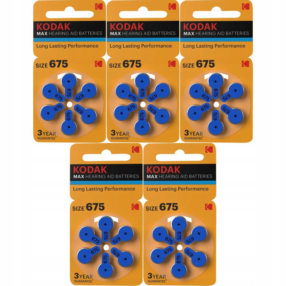 30x Kodak 675 - hearing aid batteries, high durability