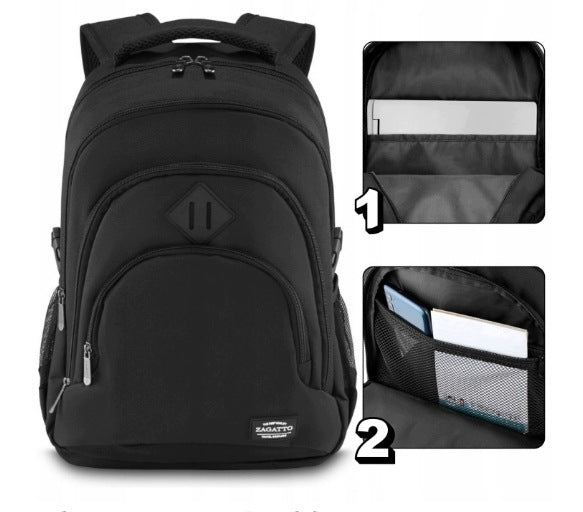 31L SCHOOL BACKPACK FOR LAPTOP BLACK NYLON YOUTH FOR BOY Manufacturer code 5908119582934