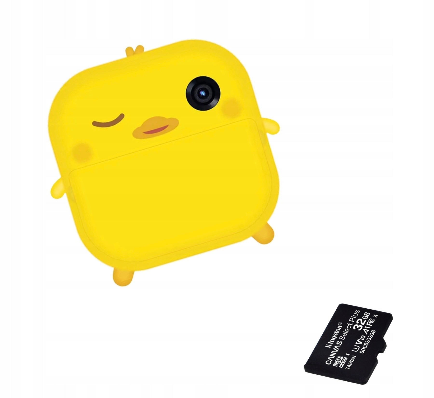 32GB Kids Camera with Thermal Printer, Yellow