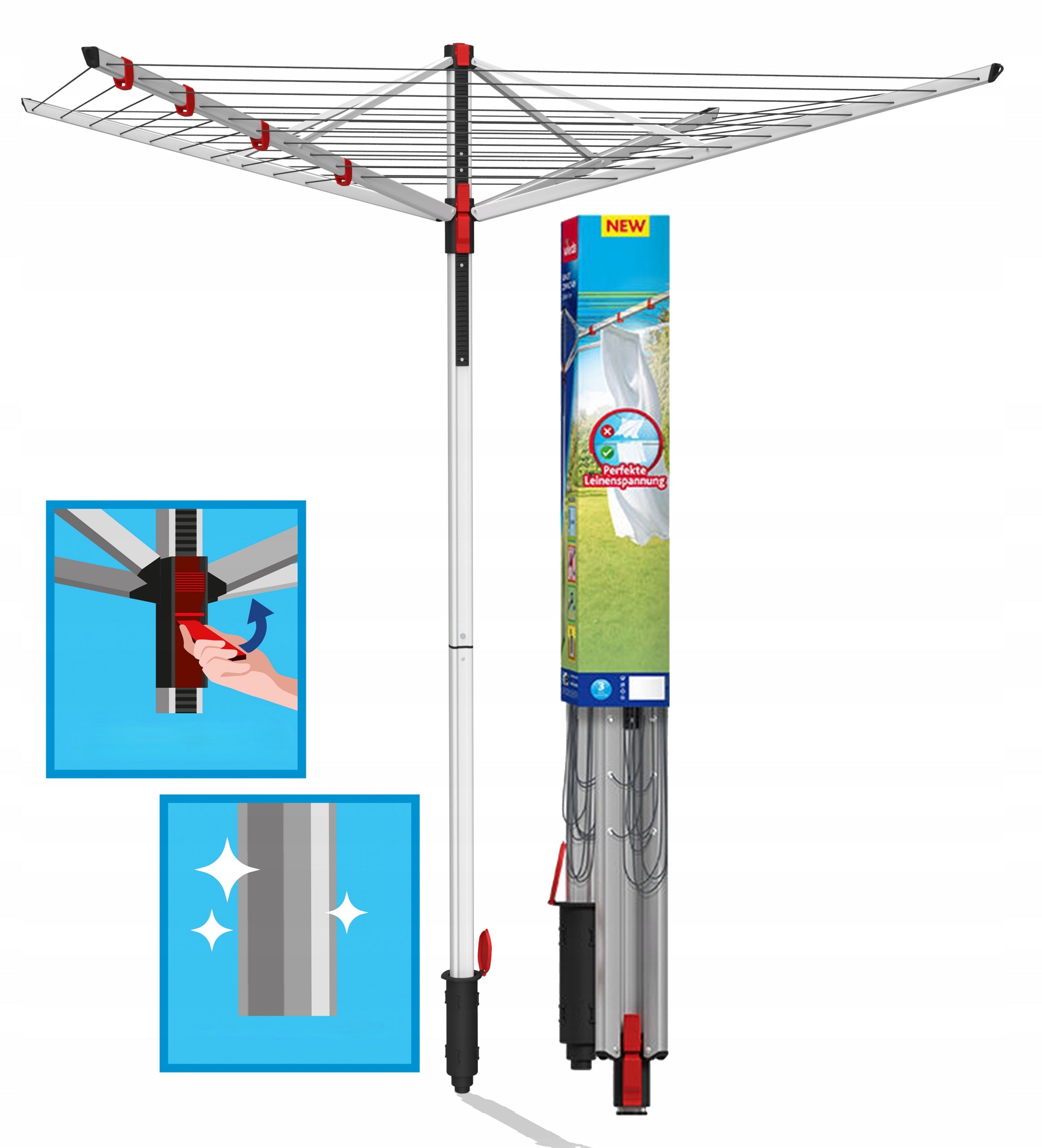 Sulankstoma skalbinių džiovyklė VILEDA SUN LIFT COMPACT 40