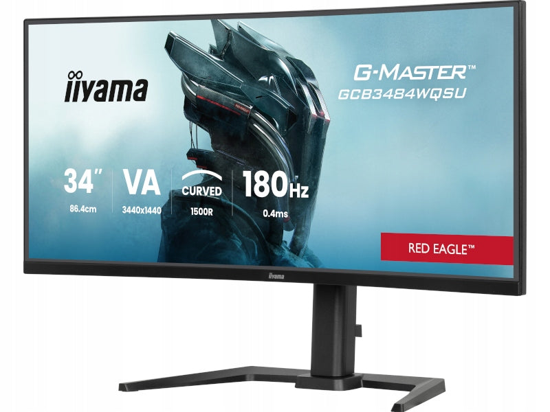 34" iiyama G-Master GCB3484WQSU-B1 UWQHD VA LED Curved Monitor Manufacturer code GCB3484WQSU-B1