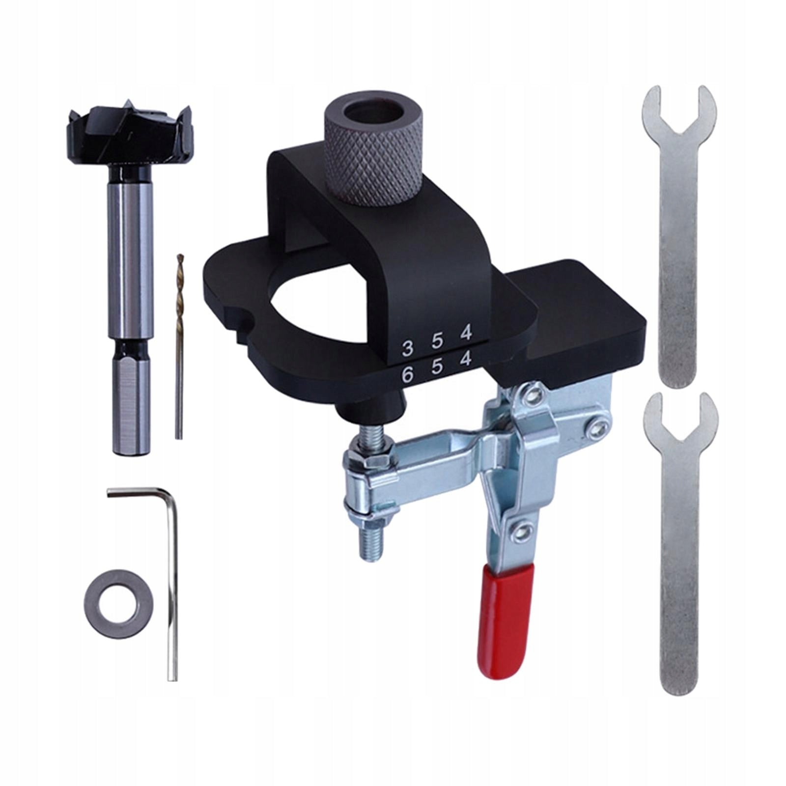 35mm Pocket Hole Jig Kit Margin Adjustment Range mm Drill Guide Hinge