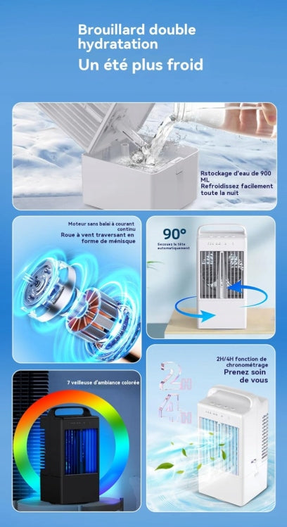 36 dB Portable Mini Air Conditioner, Quiet and Quiet, Portable 3-Speed Fan type table