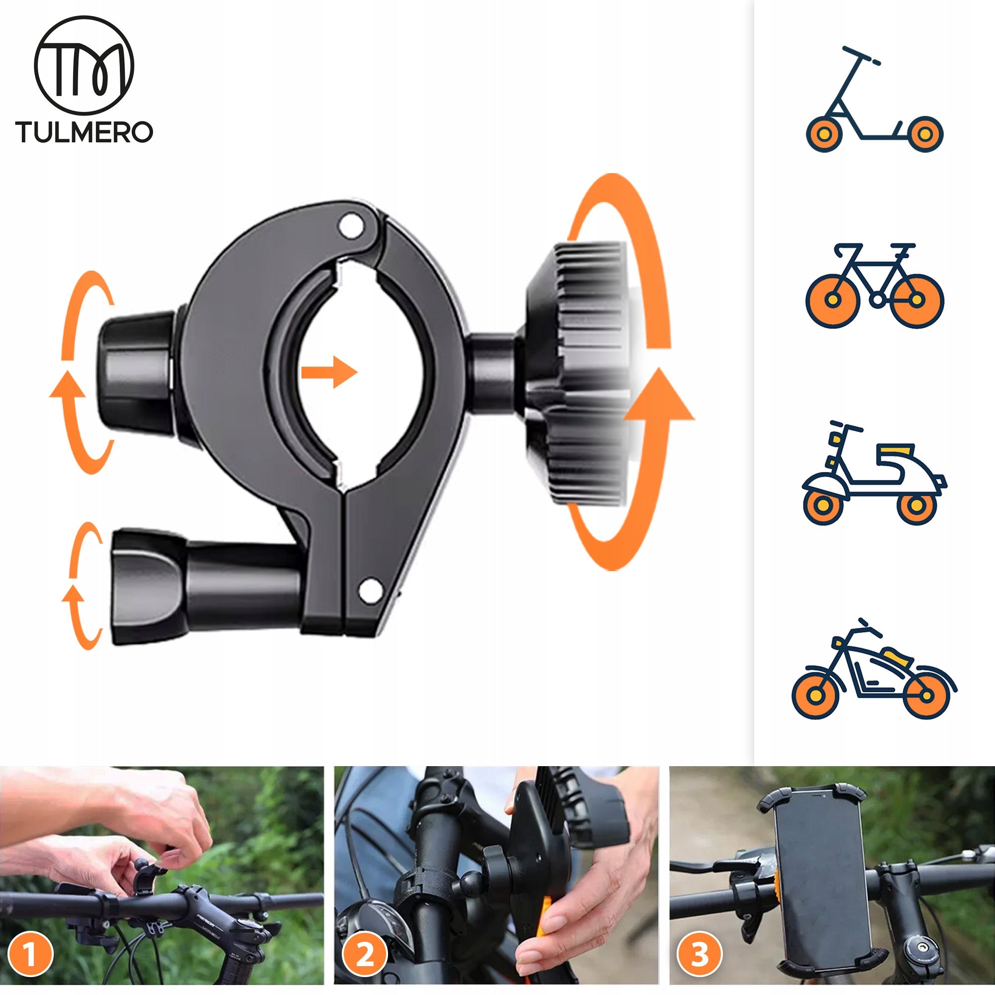 360 BICYCLE PHONE HOLDER FOR MOTORCYCLE BIKE SCOOTER ANTI-SHOCK Model AL_1002 - Uchwyt na telefonu