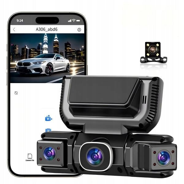 360° Car Dash Cam with Full HD & Night Vision + Backup Camera
