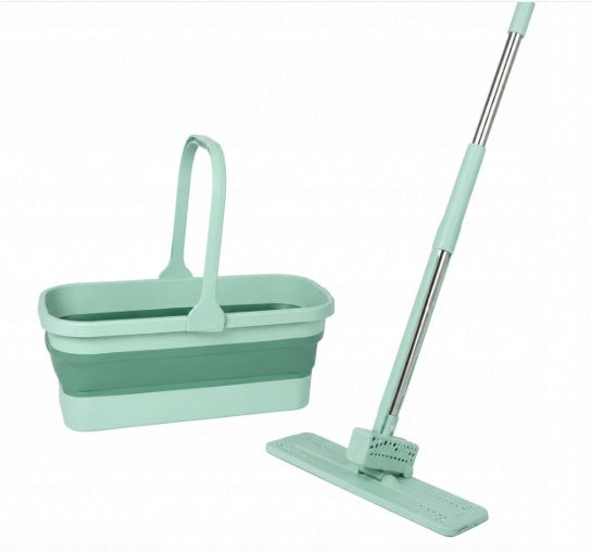 360 DEGREE ROTARY FLAT MOP MICROFIBER FOLDING BUCKET0 COMPACT