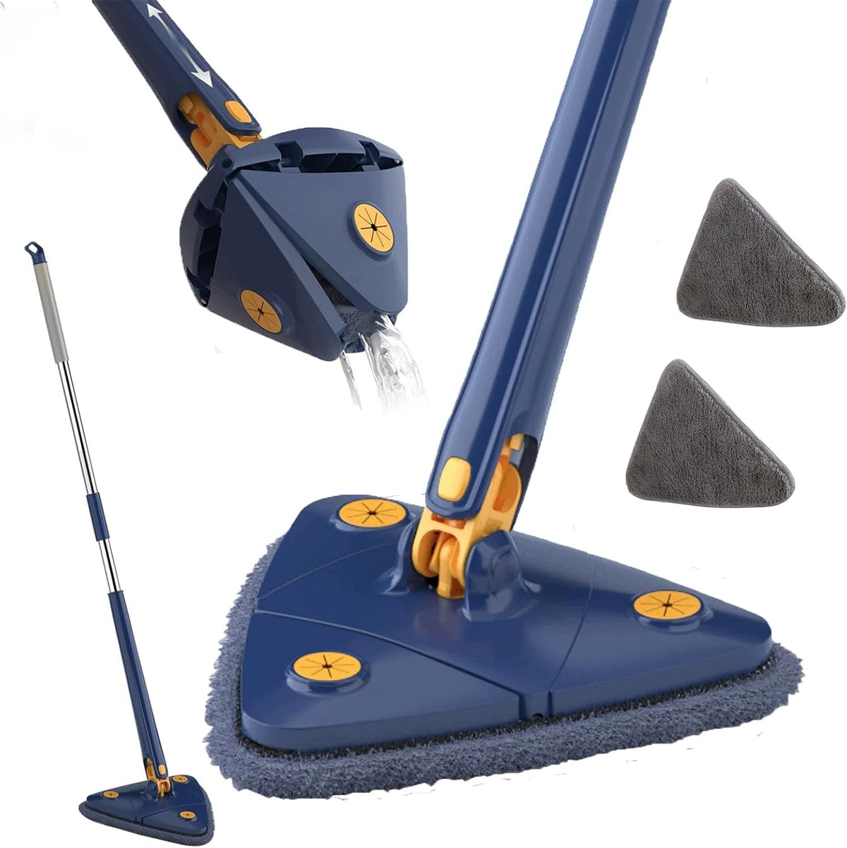 360° ROTATING TRIANGULAR MICROFIBER MOP FOR FLOOR MIRROR CEILING WINDOWS
