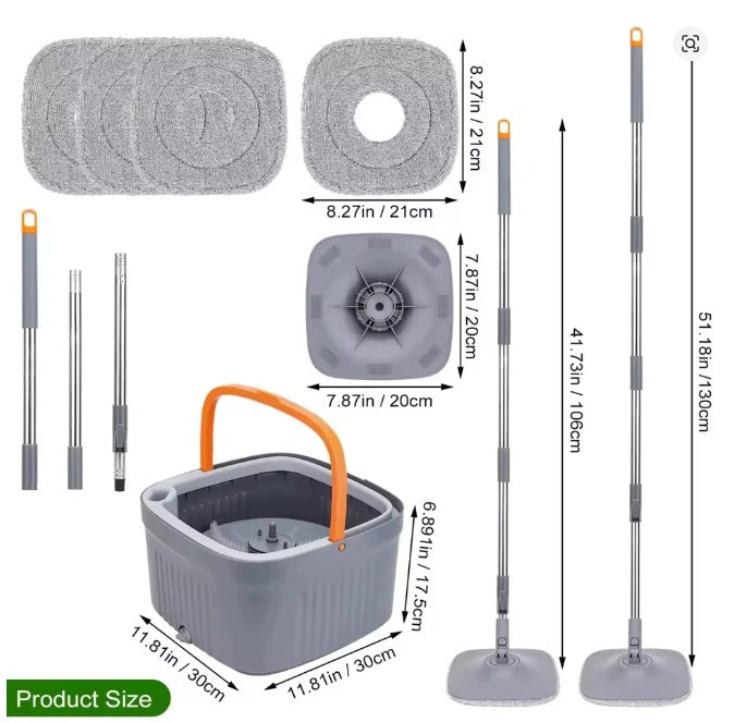 360 Rotary mop with extrusion function for washing and drying separating clean Brand King