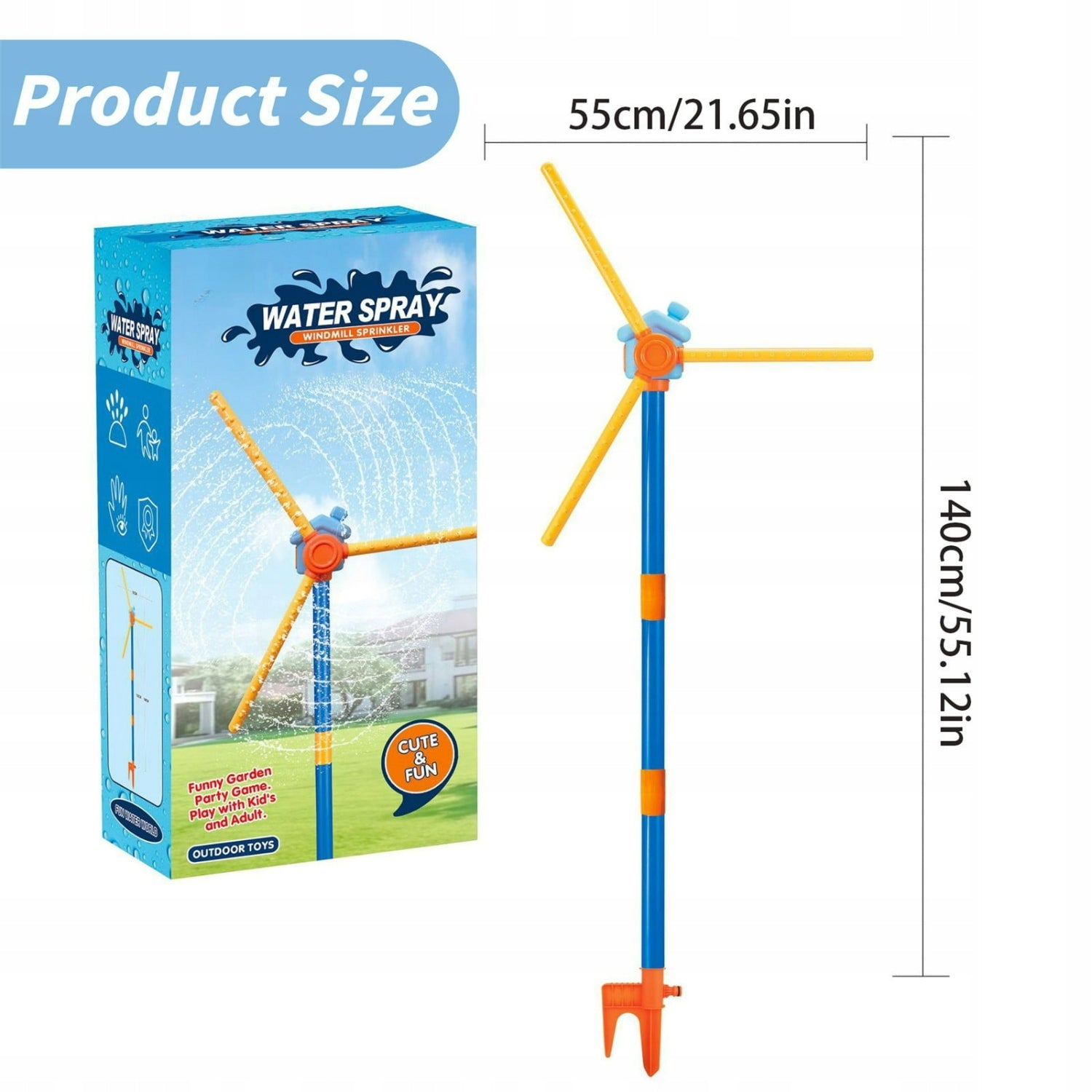 360° Rotating Sprinkler Fan Water Toy for Kids Outdoor Garden Play Manufacturer code LATO ZABAWKA WIATRACZEK ZRASZACZ DLA DZIECI