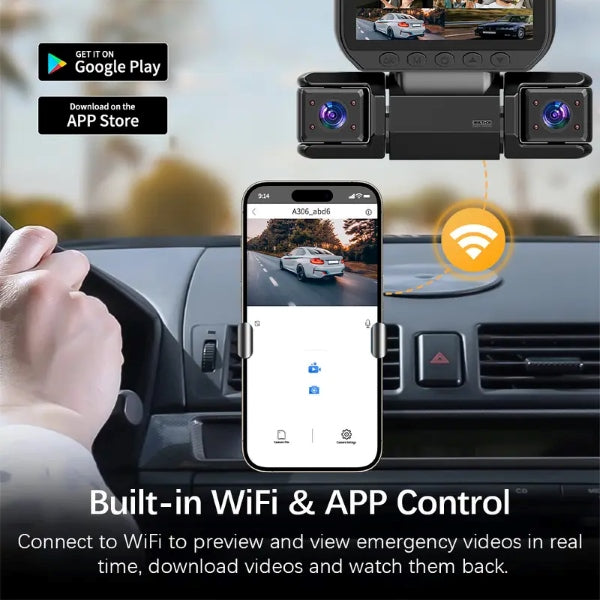 360° car dash cam with Full HD and night vision + camera Brand no brand