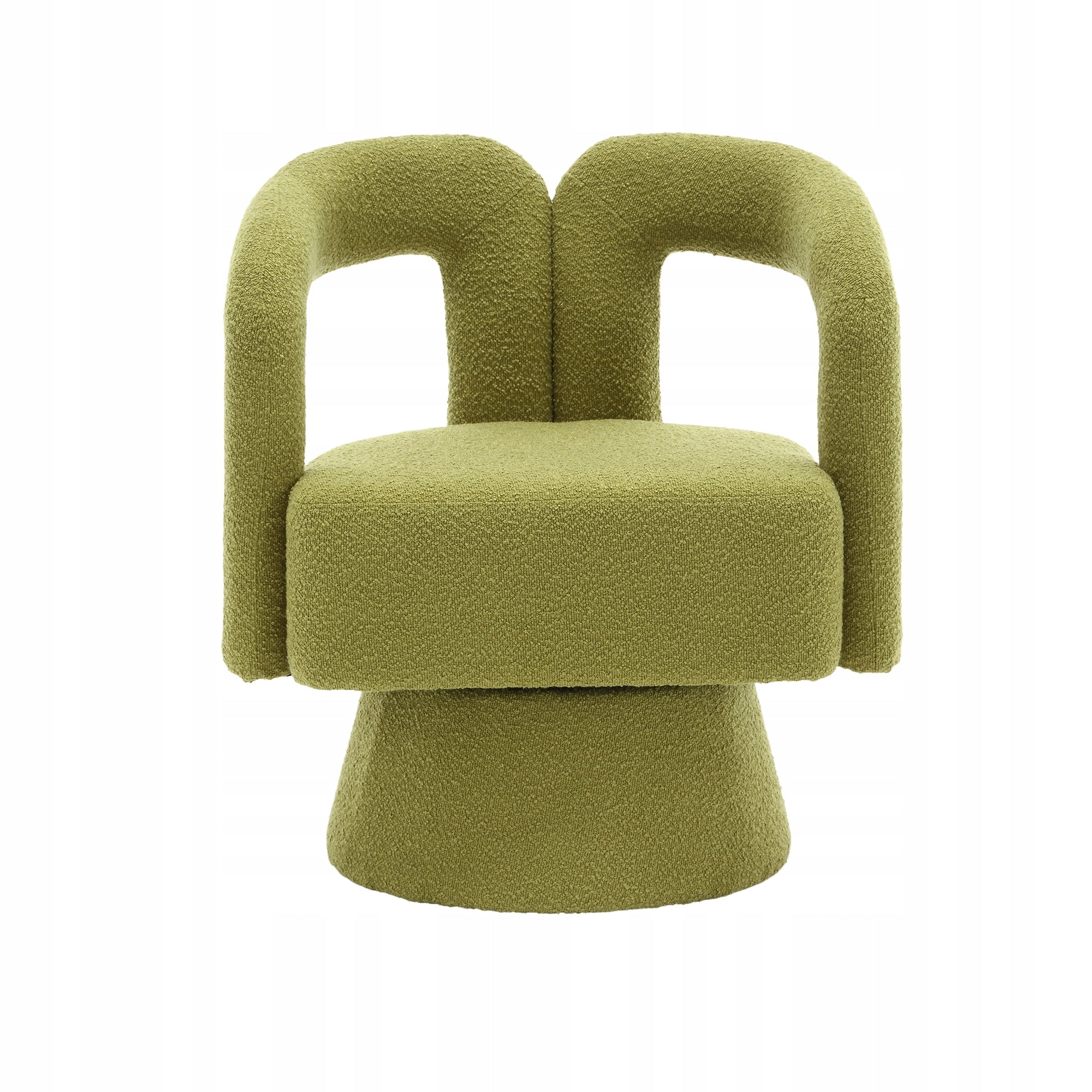 360 degree boucle swivel chair round modern olive living room house