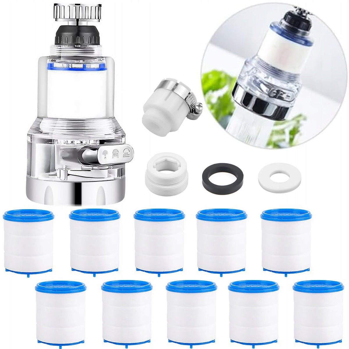 360° rotary water filter cartridge for tap, removes hard water, 10 pcs. Packaging status original