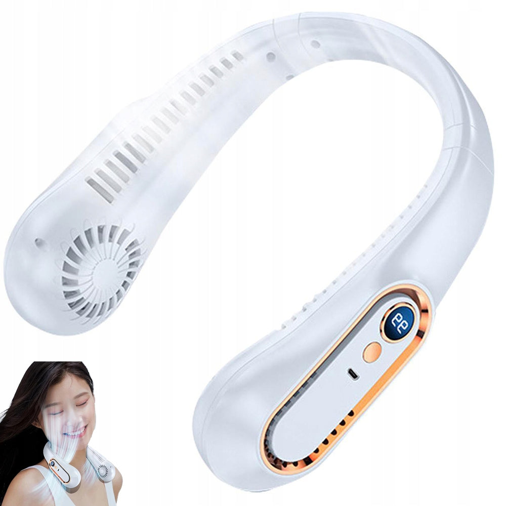 3600MAH NECK FAN 5 SPEED PORTABLE AIR CONDITIONER WITH RECHARGEABLE BATTERY