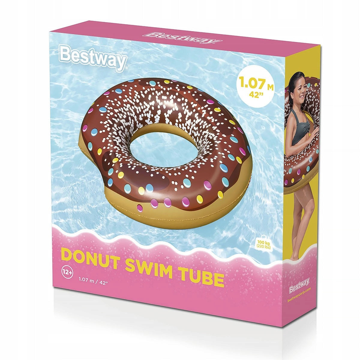 36118 BESTWAY SWIMMING WHEEL DONUT 2 COLORS 107CM Brand Bestway
