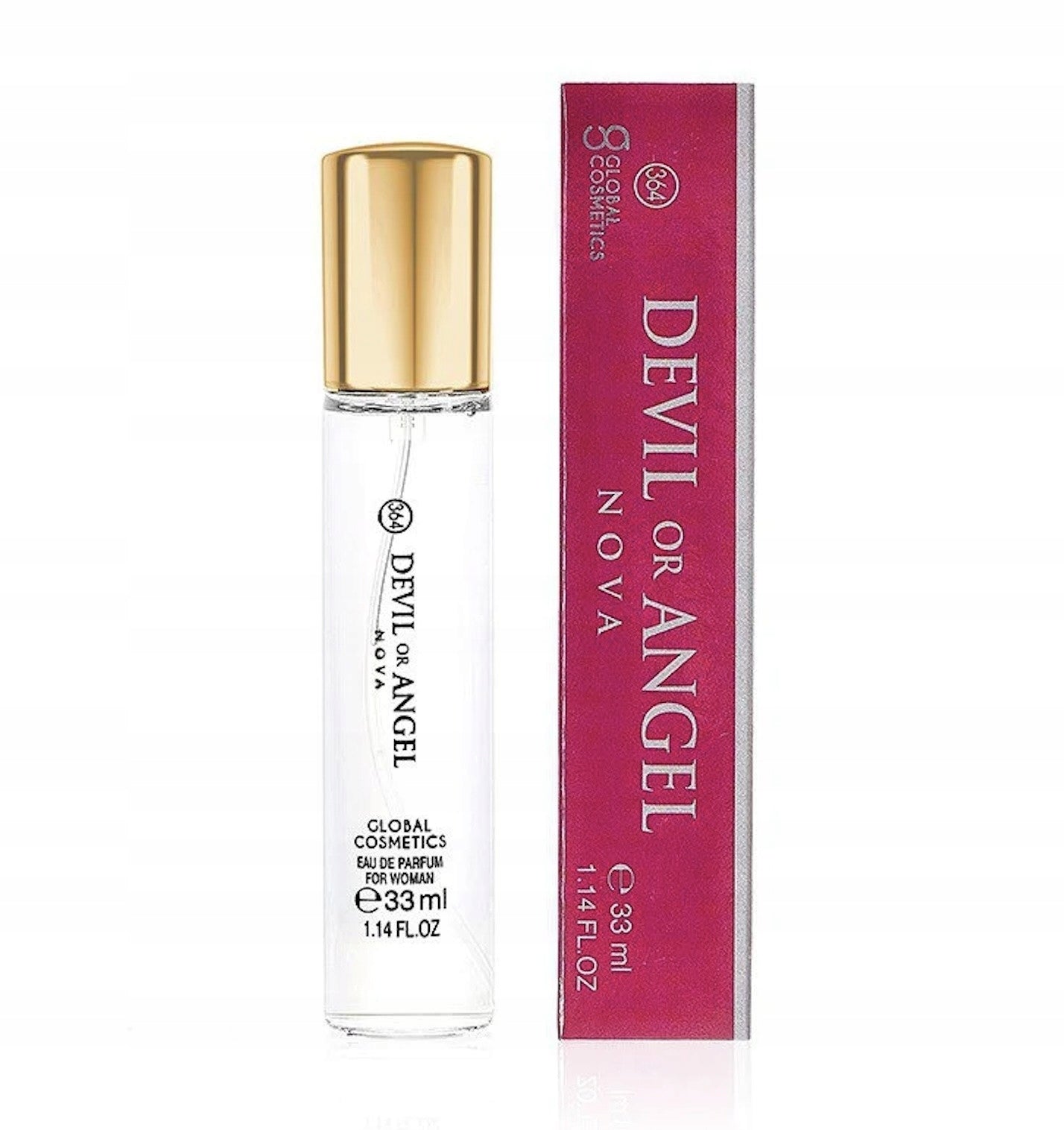 364 DEVIL OR ANGEL NOVA Women's Perfume 33ml Raspberry Lichi Rose Permanent Packaging status original