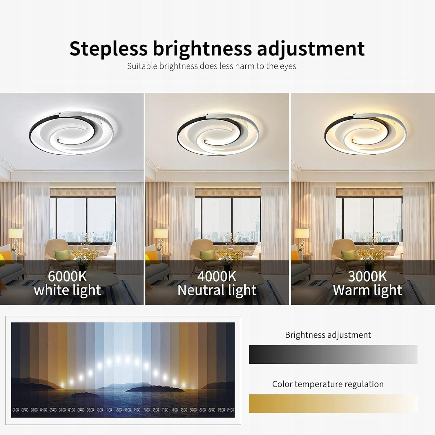 36W 50CM DIMMABLE ROUND BLACK AND WHITE LED CEILING LIGHT FOR LIVING ROOM Packaging status original
