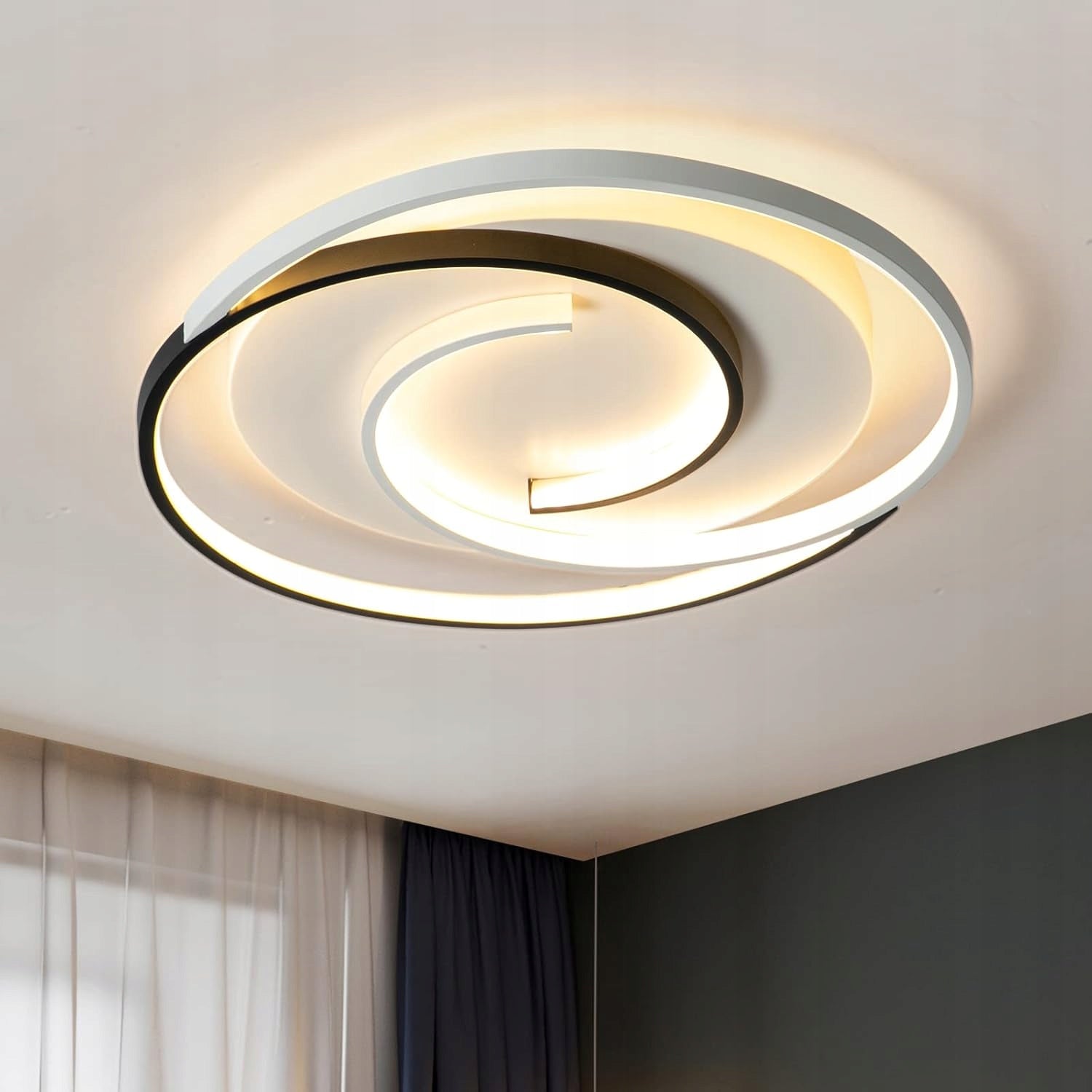 36W 50CM DIMMABLE ROUND BLACK AND WHITE LED CEILING LIGHT FOR LIVING ROOM
