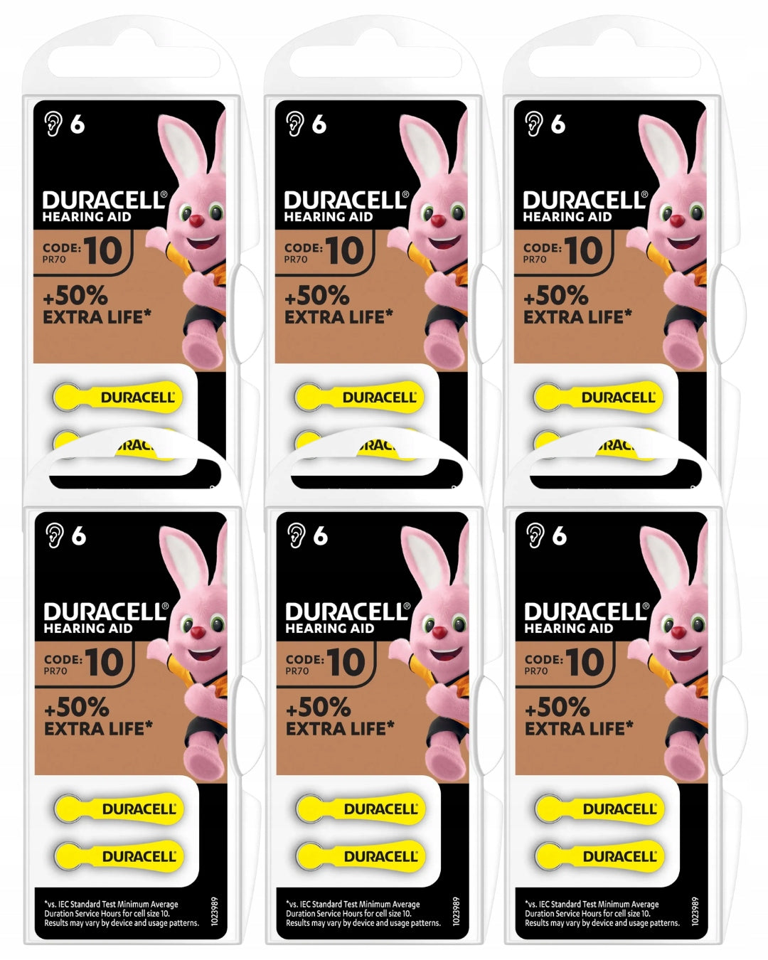 36x BATTERY FOR HEARING AIDS DURACELL ACTIVAIR 10 PR70