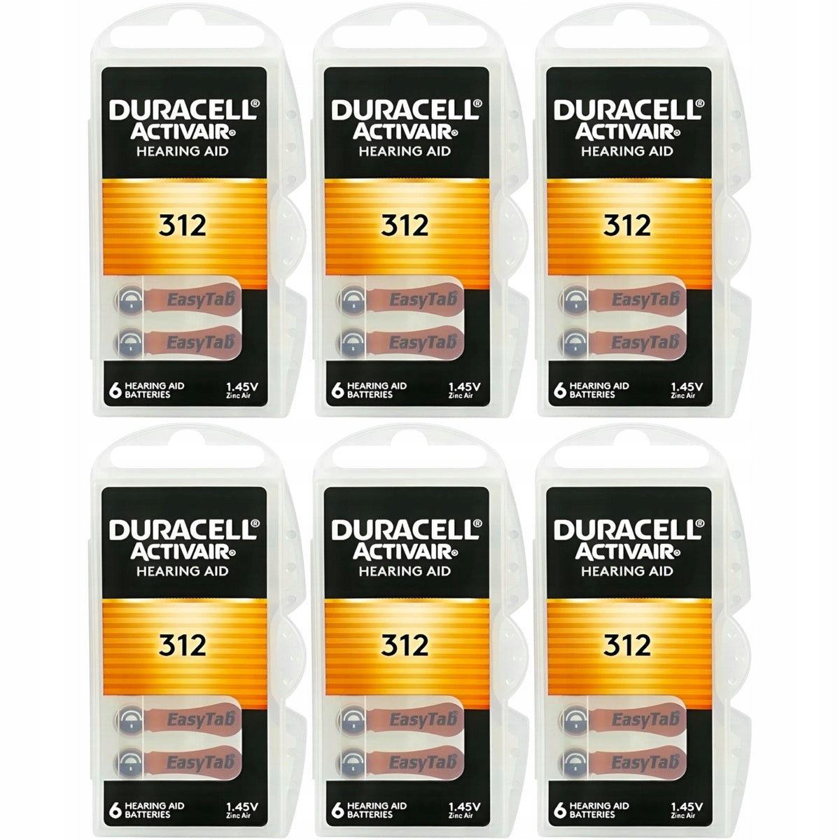 36x DA312 Hearing Aid Battery Duracell Activair