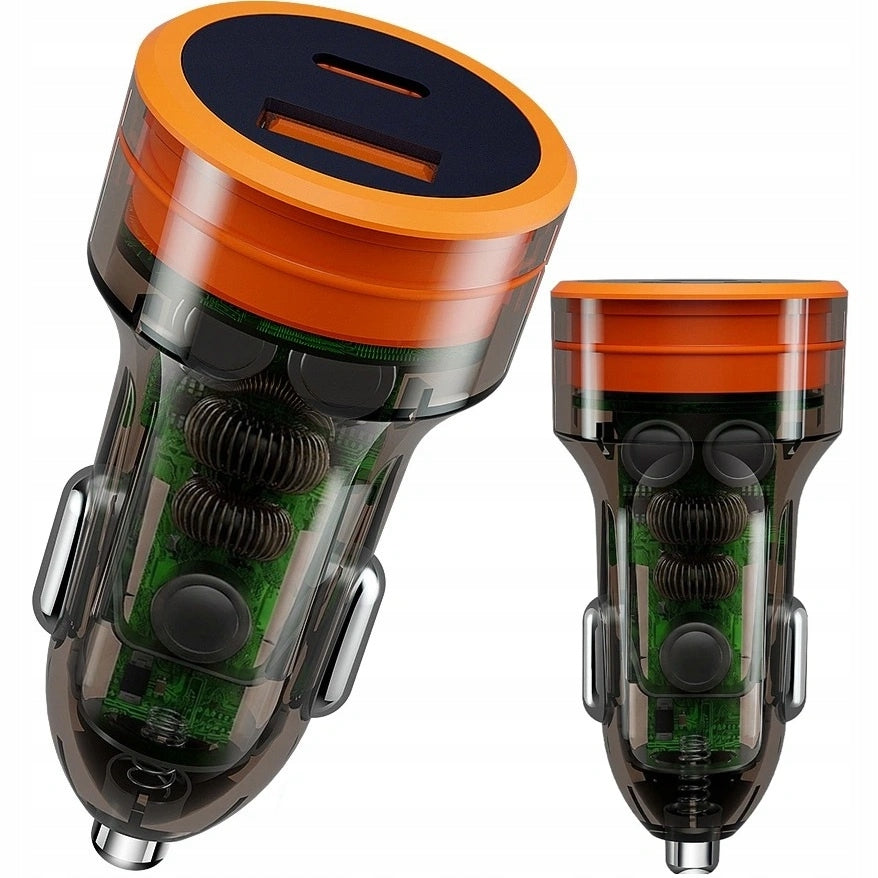 38W 2x USB USB-C PD Fast Car Charger for Cigarette Lighter Phone