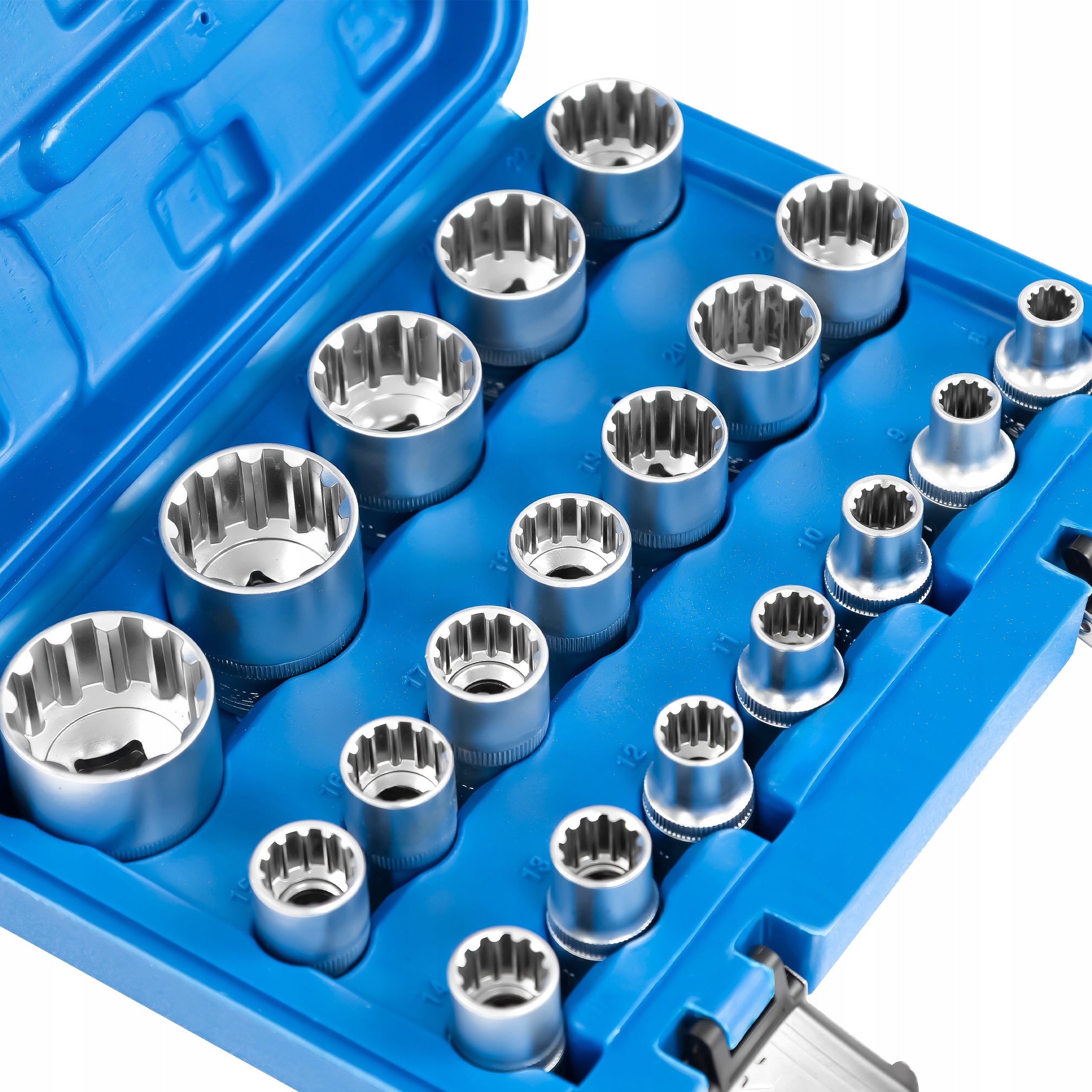 Galvutės rinkinys FARYS VARIO PLUS, 1/2", 19 vnt., 8–32 mm, CR-V