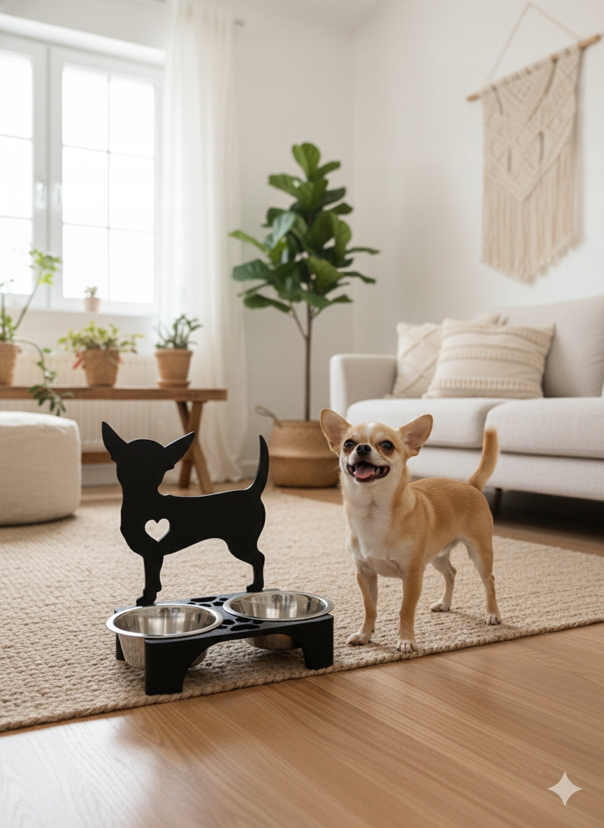 3D Dog Bowl Stand + Bowls - Chihuahua - 2 x 400 ml Brand no brand